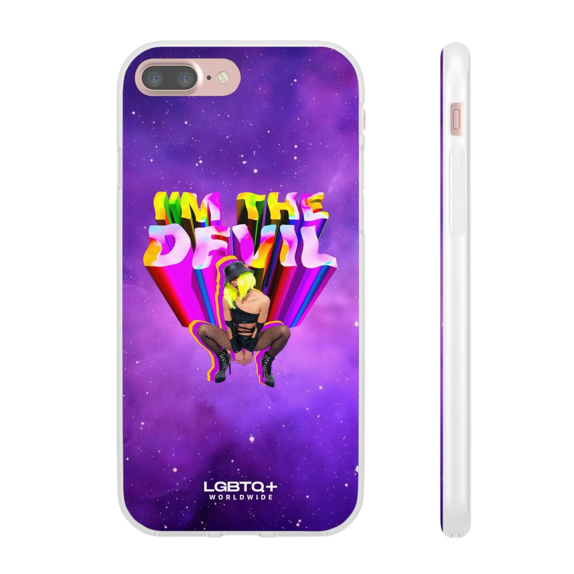 LGBTQWorldwide - ,,I AM THE DEVIL" Flexible Handyhülle Accessories, Case, iPhone, iPhone Cases, Phone accessory, Phone Cases, Samsung Cases, silikon, Valentine's Day promotion lgbtq Bekleidung Accessoires unisex Zubehör