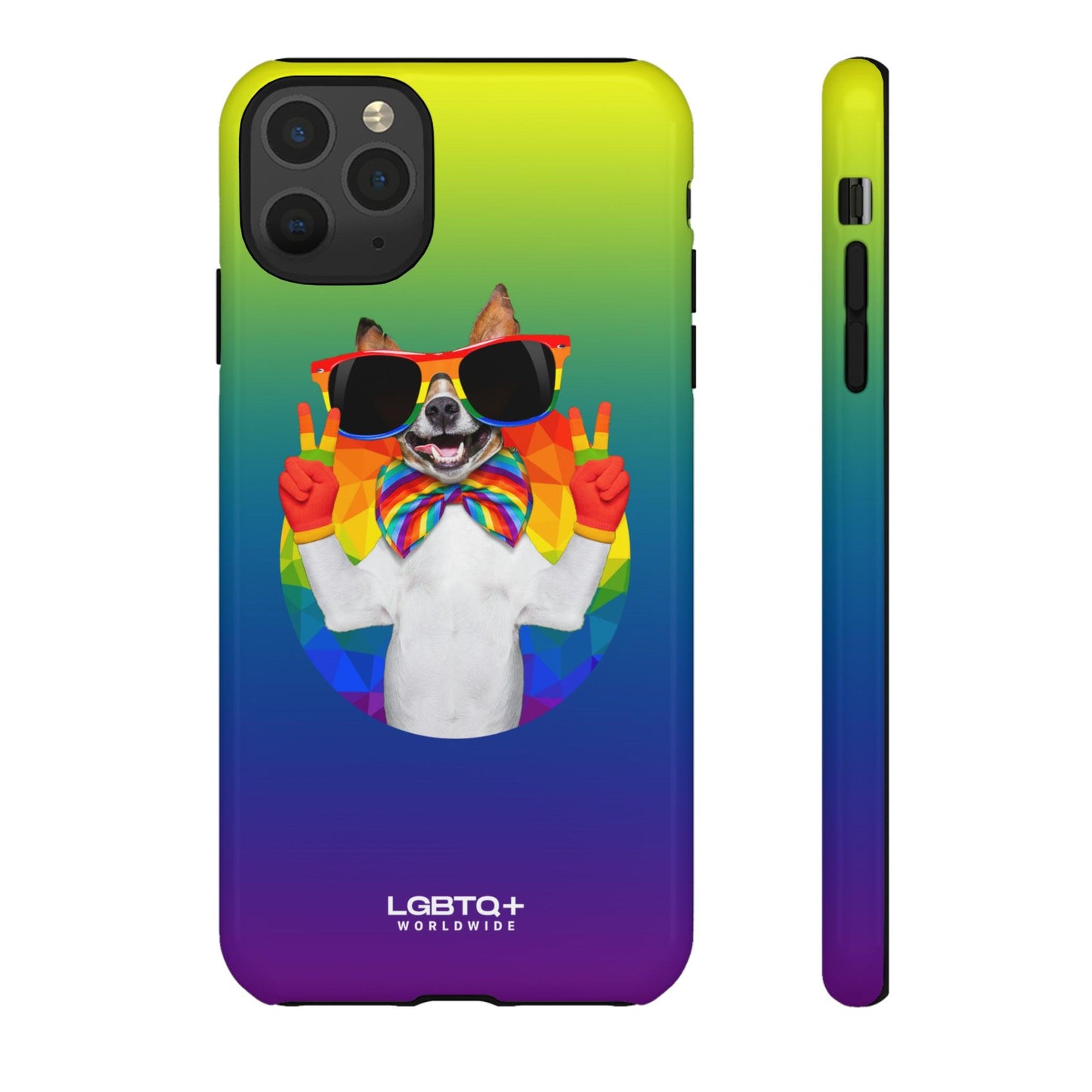 LGBTQWorldwide - ,,GLÜCKLICHER HUND" Doppelgehäuse Handyhülle Accessories, Glossy, iPhone Cases, Matte, Phone accessory, Phone Cases, Samsung Cases, Thermo, Valentine's Day Picks lgbtq Bekleidung Accessoires unisex Zubehör