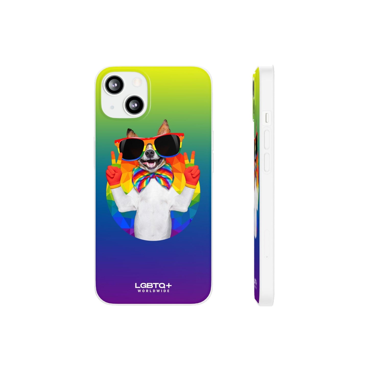 LGBTQWorldwide - ,,GLÜCKLICHER HUND" Flexible Handyhülle Accessories, Case, iPhone, iPhone Cases, Phone accessory, Phone Cases, Samsung Cases, silikon, Valentine's Day promotion lgbtq Bekleidung Accessoires unisex Zubehör