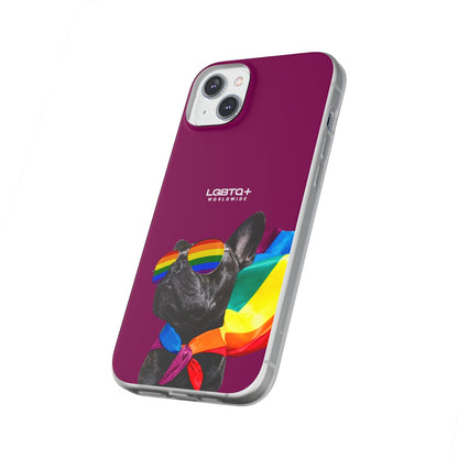 LGBTQWorldwide - ,,GLÜCKLICHER HUND" Flexible Handyhülle Accessories, Case, iPhone, iPhone Cases, Phone accessory, Phone Cases, Samsung Cases, silikon, Valentine's Day promotion lgbtq Bekleidung Accessoires unisex Zubehör