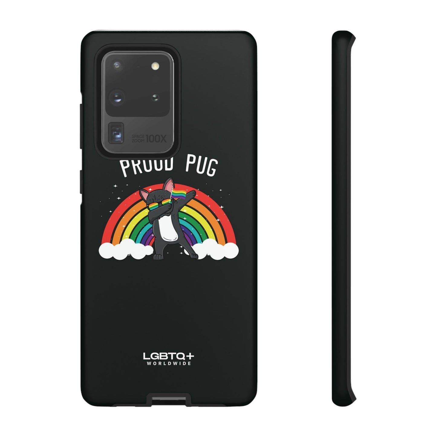 LGBTQWorldwide - ,,PROUD PUG" Doppelgehäuse Handyhülle Accessories, Glossy, iPhone Cases, Matte, Phone accessory, Phone Cases, Samsung Cases, Thermo, Valentine's Day Picks lgbtq Bekleidung Accessoires unisex Zubehör