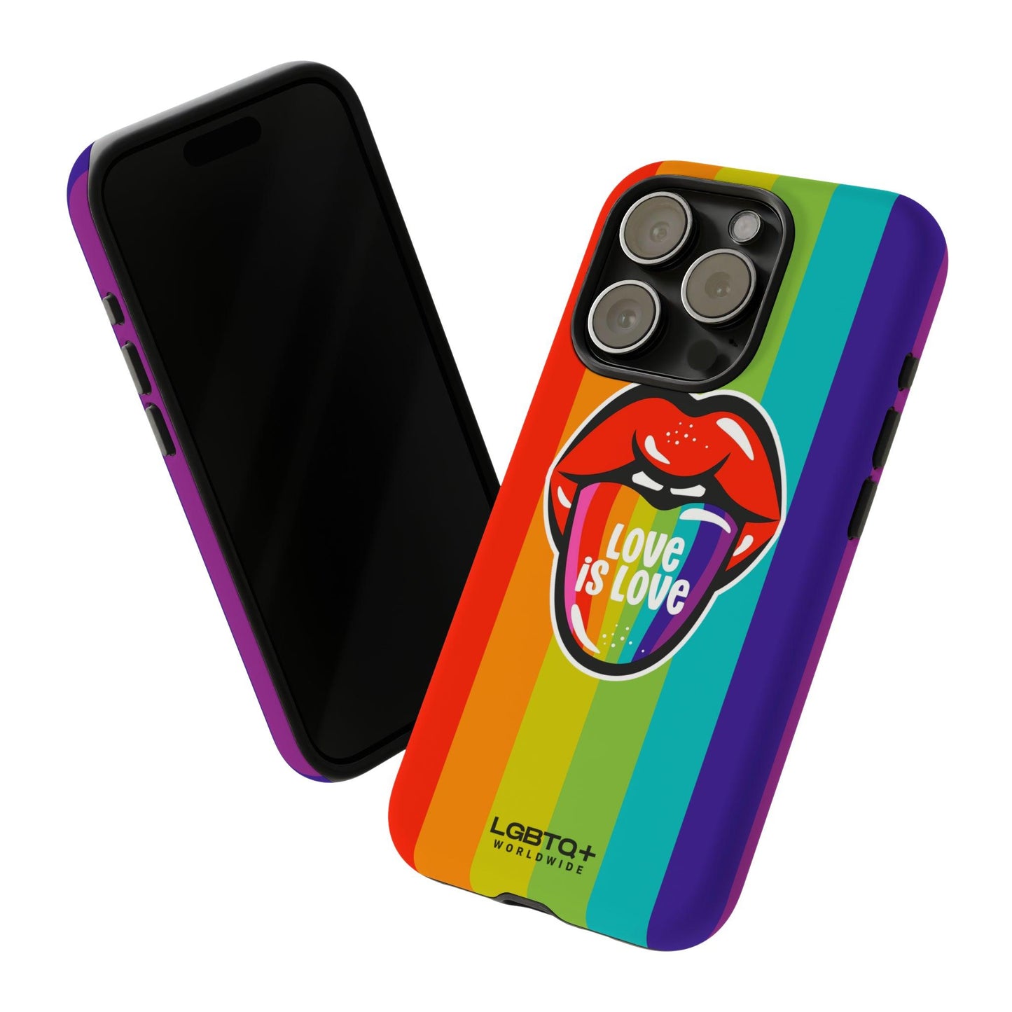 LGBTQWorldwide - ,,LIEBES ZUNGE" Doppelgehäuse Handyhülle Accessories, Glossy, iPhone Cases, Matte, Phone accessory, Phone Cases, Samsung Cases, Thermo, Valentine's Day Picks lgbtq Bekleidung Accessoires unisex Zubehör