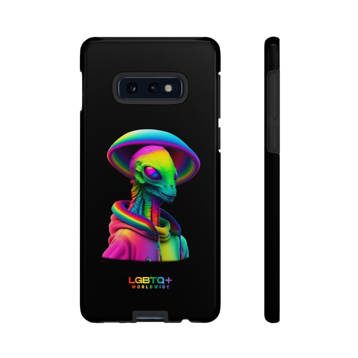 LGBTQWorldwide - ,,GLÜCKLICHES ALIEN" Doppelgehäuse Handyhülle Accessories, Glossy, iPhone Cases, Matte, Phone accessory, Phone Cases, Samsung Cases, tough, Valentine's Day Picks lgbtq Bekleidung Accessoires unisex Zubehör