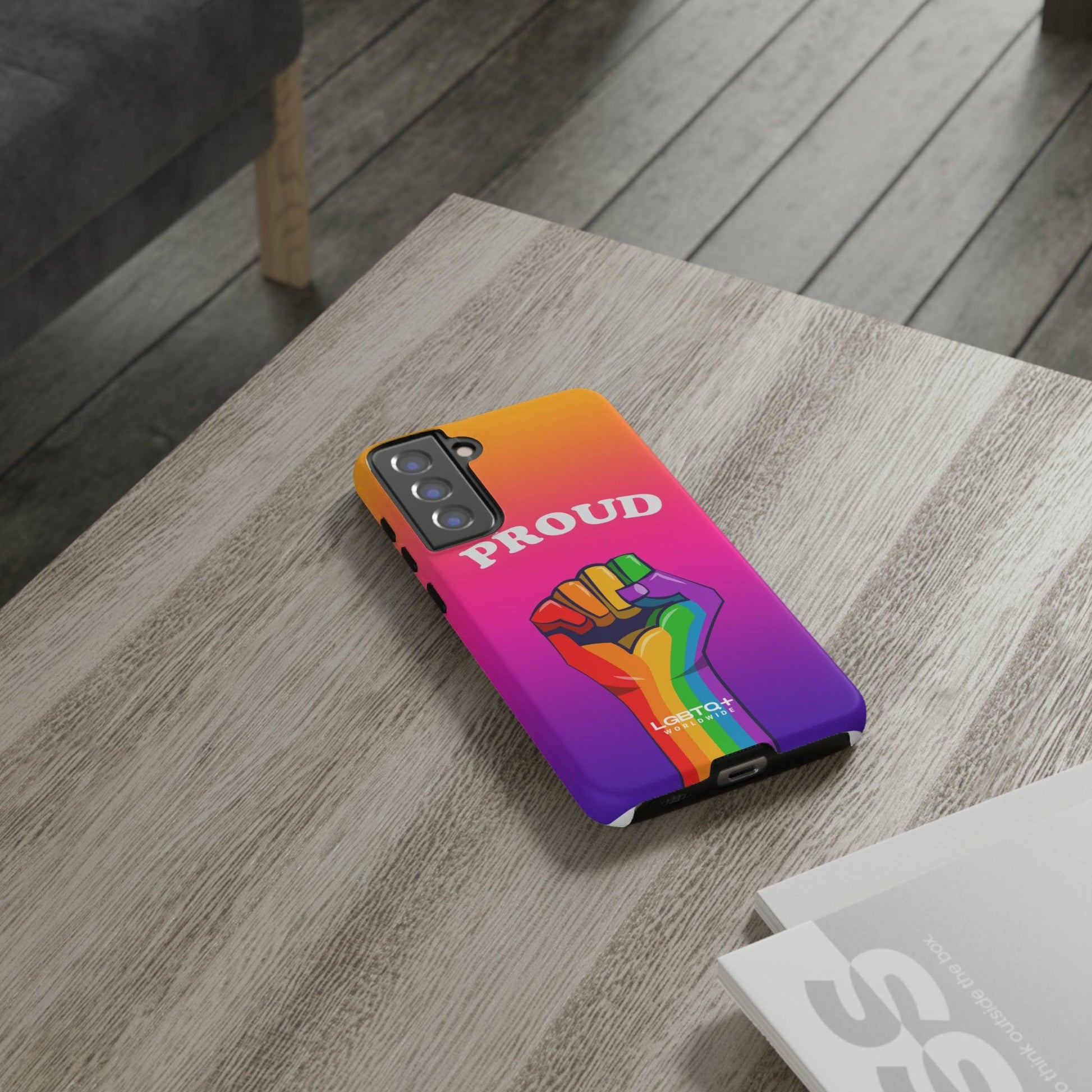 LGBTQWorldwide - ,,GLÜCKLICH" Doppelgehäuse Handyhülle Accessories, Glossy, iPhone Cases, Matte, Phone accessory, Phone Cases, Samsung Cases, Thermo, Valentine's Day Picks lgbtq Bekleidung Accessoires unisex Zubehör