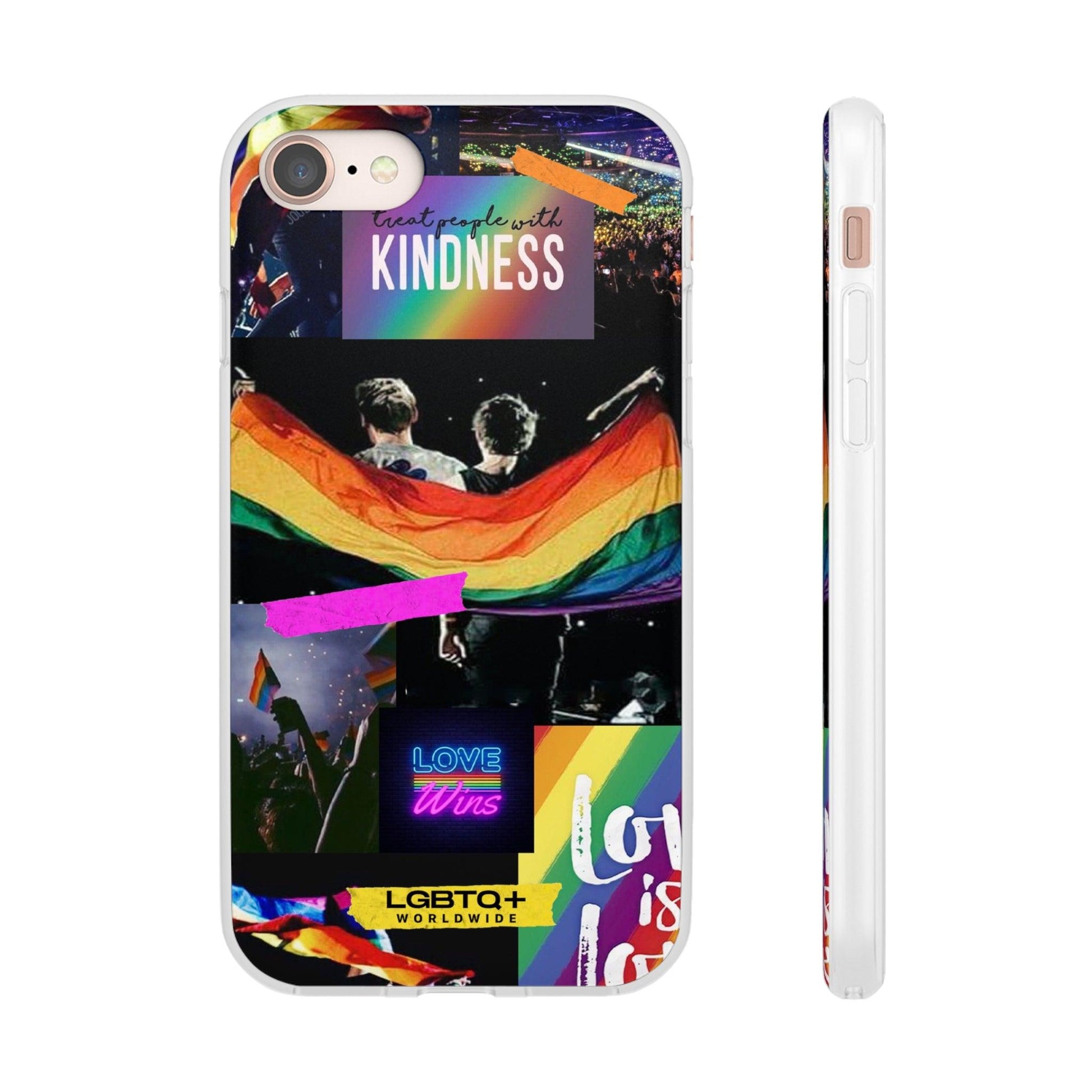 LGBTQWorldwide - ,,KINDNESS" Flexible Handyhülle Accessories, Case, iPhone, iPhone Cases, Phone accessory, Phone Cases, Samsung Cases, silikon, Valentine's Day promotion lgbtq Bekleidung Accessoires unisex Zubehör