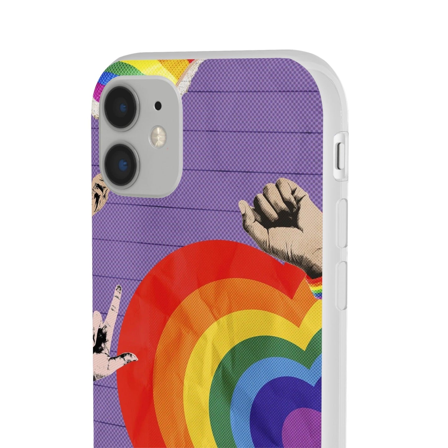 LGBTQWorldwide - ,,REGENBOGEN HERZ" Flexible Handyhülle Accessories, Case, iPhone, iPhone Cases, Phone accessory, Phone Cases, Samsung Cases, silikon, Valentine's Day promotion lgbtq Bekleidung Accessoires unisex Zubehör