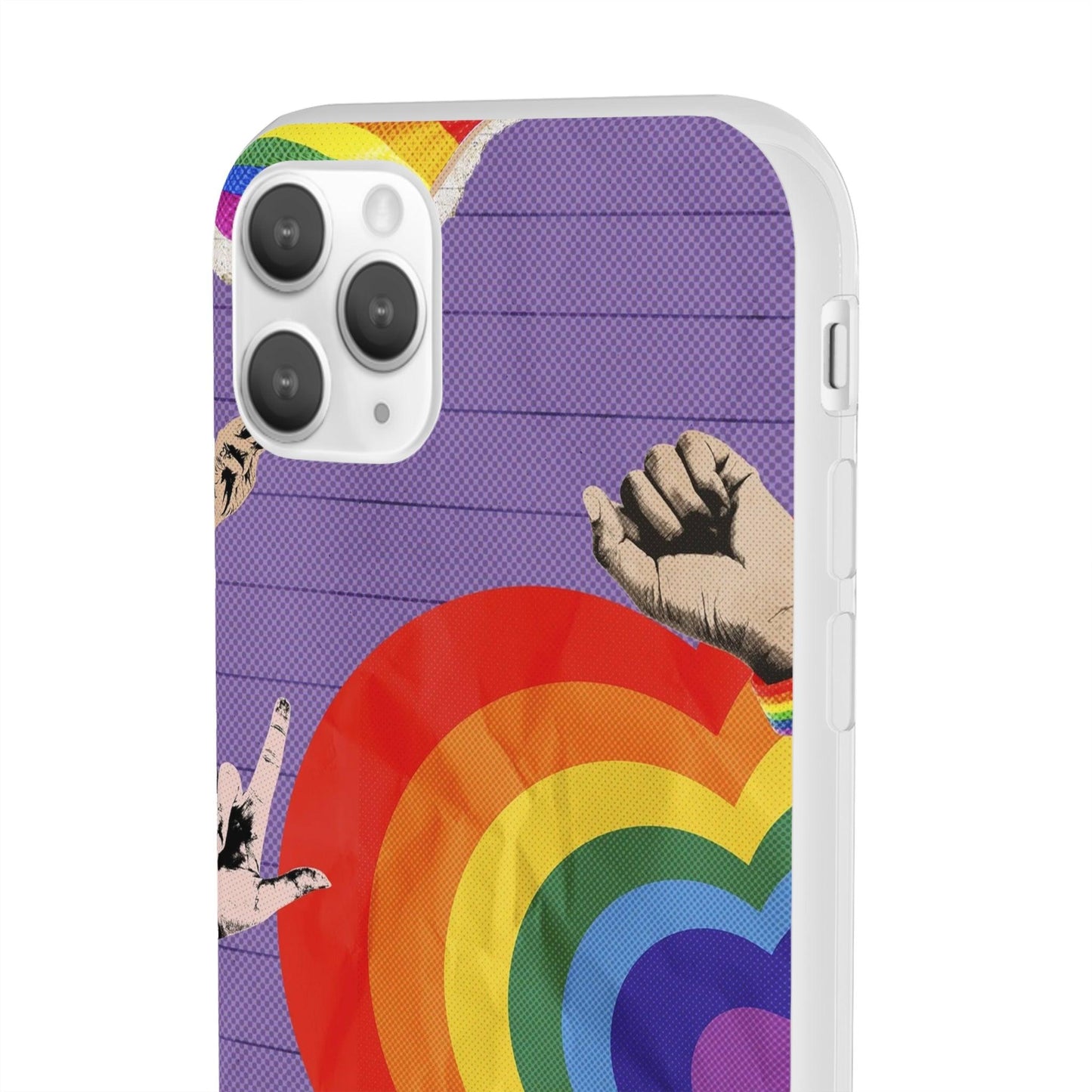 LGBTQWorldwide - ,,REGENBOGEN HERZ" Flexible Handyhülle Accessories, Case, iPhone, iPhone Cases, Phone accessory, Phone Cases, Samsung Cases, silikon, Valentine's Day promotion lgbtq Bekleidung Accessoires unisex Zubehör