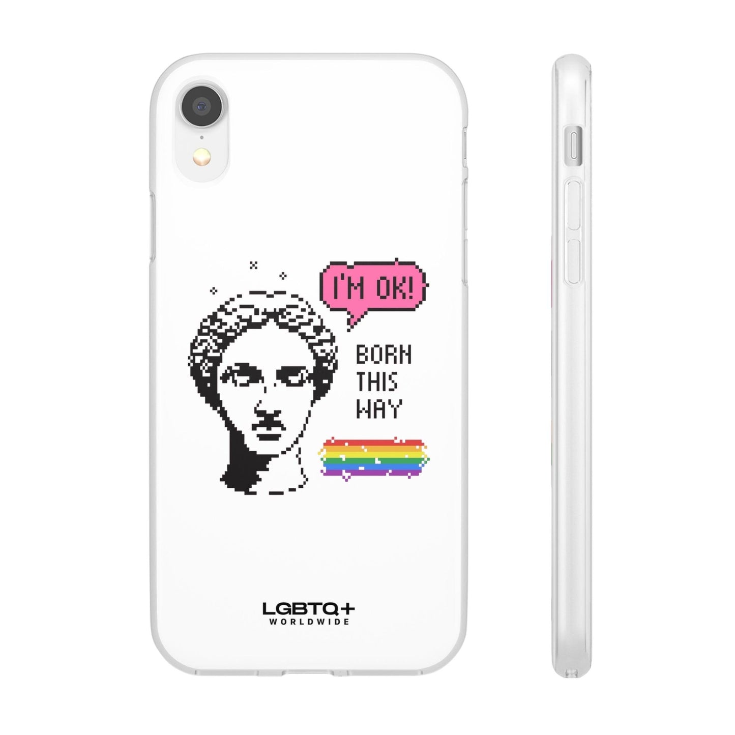 LGBTQWorldwide - ,,BORN THIS WAY" Flexible Handyhülle Accessories, Case, iPhone, iPhone Cases, Phone accessory, Phone Cases, Samsung Cases, silikon, Valentine's Day promotion lgbtq Bekleidung Accessoires unisex Zubehör