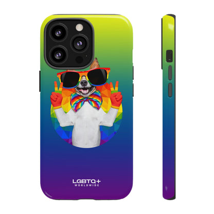 LGBTQWorldwide - ,,GLÜCKLICHER HUND" Doppelgehäuse Handyhülle Accessories, Glossy, iPhone Cases, Matte, Phone accessory, Phone Cases, Samsung Cases, Thermo, Valentine's Day Picks lgbtq Bekleidung Accessoires unisex Zubehör