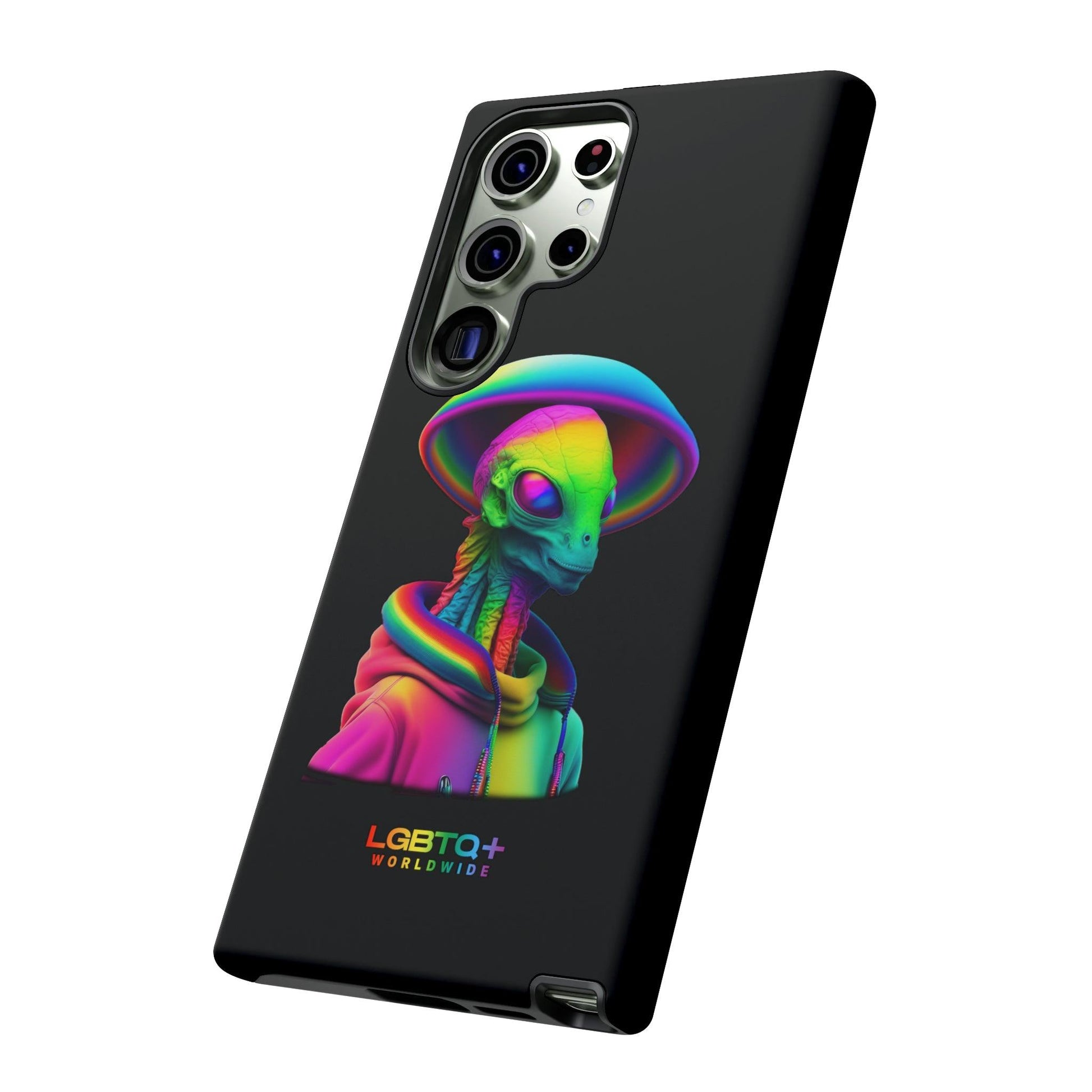 LGBTQWorldwide - ,,GLÜCKLICHES ALIEN" Doppelgehäuse Handyhülle Accessories, Glossy, iPhone Cases, Matte, Phone accessory, Phone Cases, Samsung Cases, tough, Valentine's Day Picks lgbtq Bekleidung Accessoires unisex Zubehör