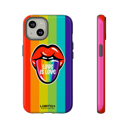 LGBTQWorldwide - ,,LIEBES ZUNGE" Doppelgehäuse Handyhülle Accessories, Glossy, iPhone Cases, Matte, Phone accessory, Phone Cases, Samsung Cases, Thermo, Valentine's Day Picks lgbtq Bekleidung Accessoires unisex Zubehör