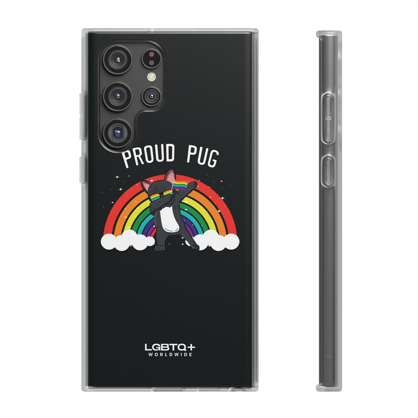 LGBTQWorldwide - ,,PROUD PUG" Flexible Handyhülle Accessories, Case, iPhone, iPhone Cases, Phone accessory, Phone Cases, Samsung Cases, silikon, Valentine's Day promotion lgbtq Bekleidung Accessoires unisex Zubehör