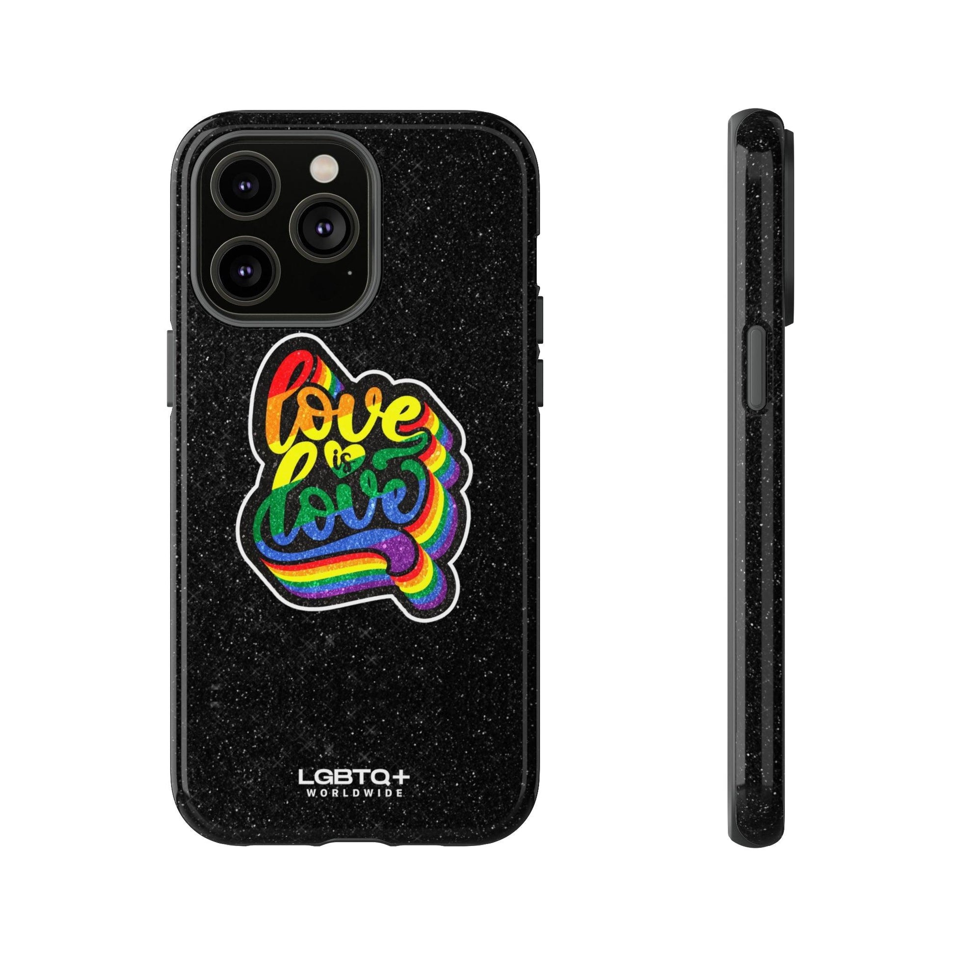 LGBTQWorldwide - ,,LOVE IS LOVE" Doppelgehäuse Handyhülle Accessories, Glossy, iPhone Cases, Matte, Phone accessory, Phone Cases, Samsung Cases, Thermo, Valentine's Day Picks lgbtq Bekleidung Accessoires unisex Zubehör