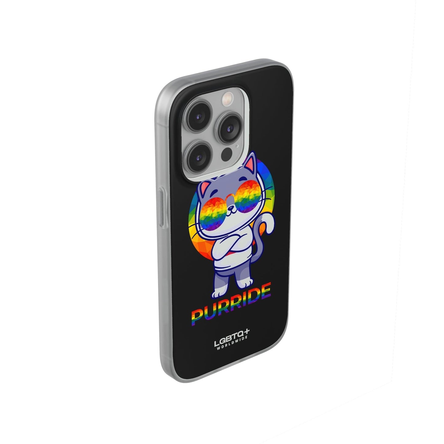 LGBTQWorldwide - ,,PURRIDE" Flexible Handyhülle Accessories, Case, iPhone, iPhone Cases, Phone accessory, Phone Cases, Samsung Cases, silikon, Valentine's Day promotion lgbtq Bekleidung Accessoires unisex Zubehör