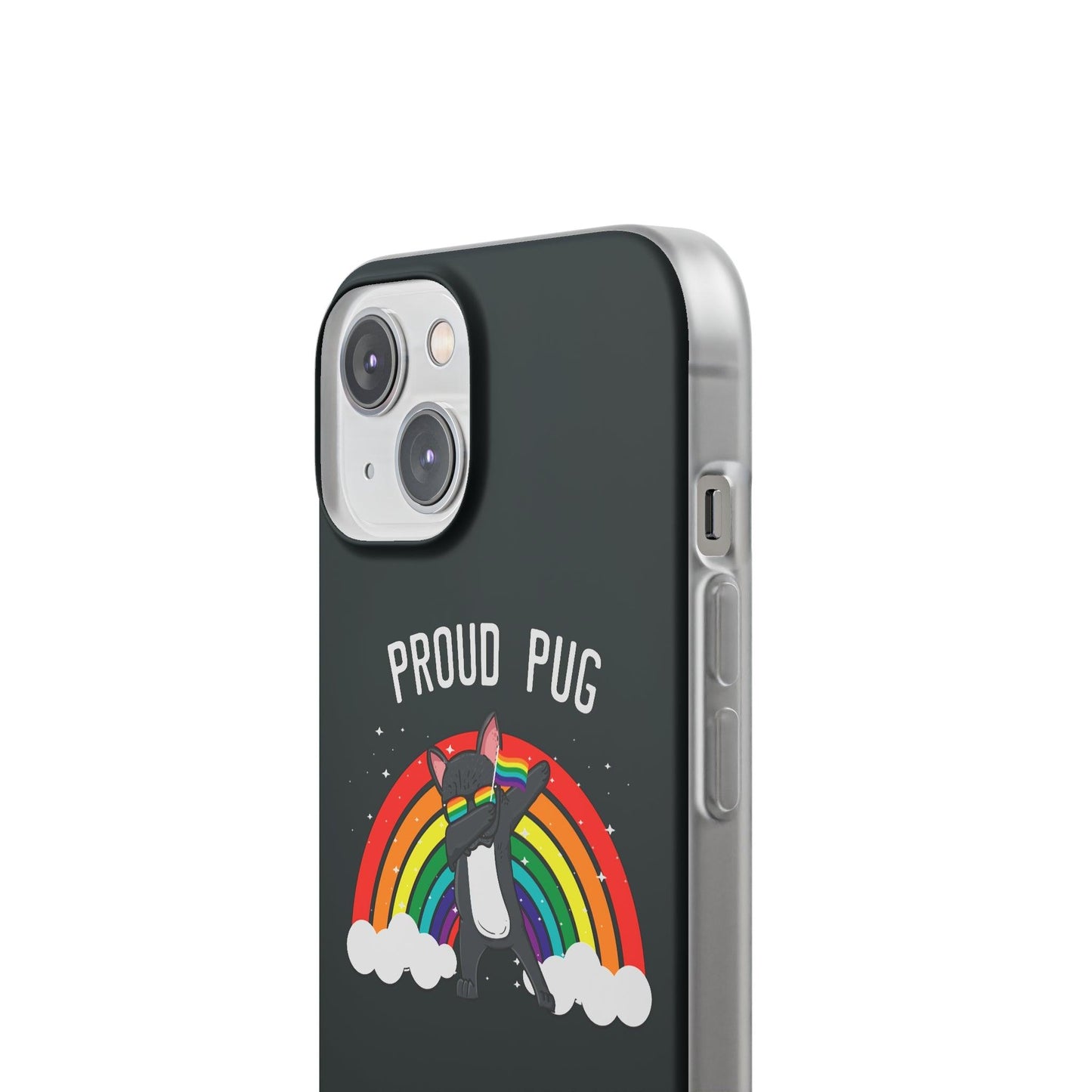 LGBTQWorldwide - ,,PROUD PUG" Flexible Handyhülle Accessories, Case, iPhone, iPhone Cases, Phone accessory, Phone Cases, Samsung Cases, silikon, Valentine's Day promotion lgbtq Bekleidung Accessoires unisex Zubehör