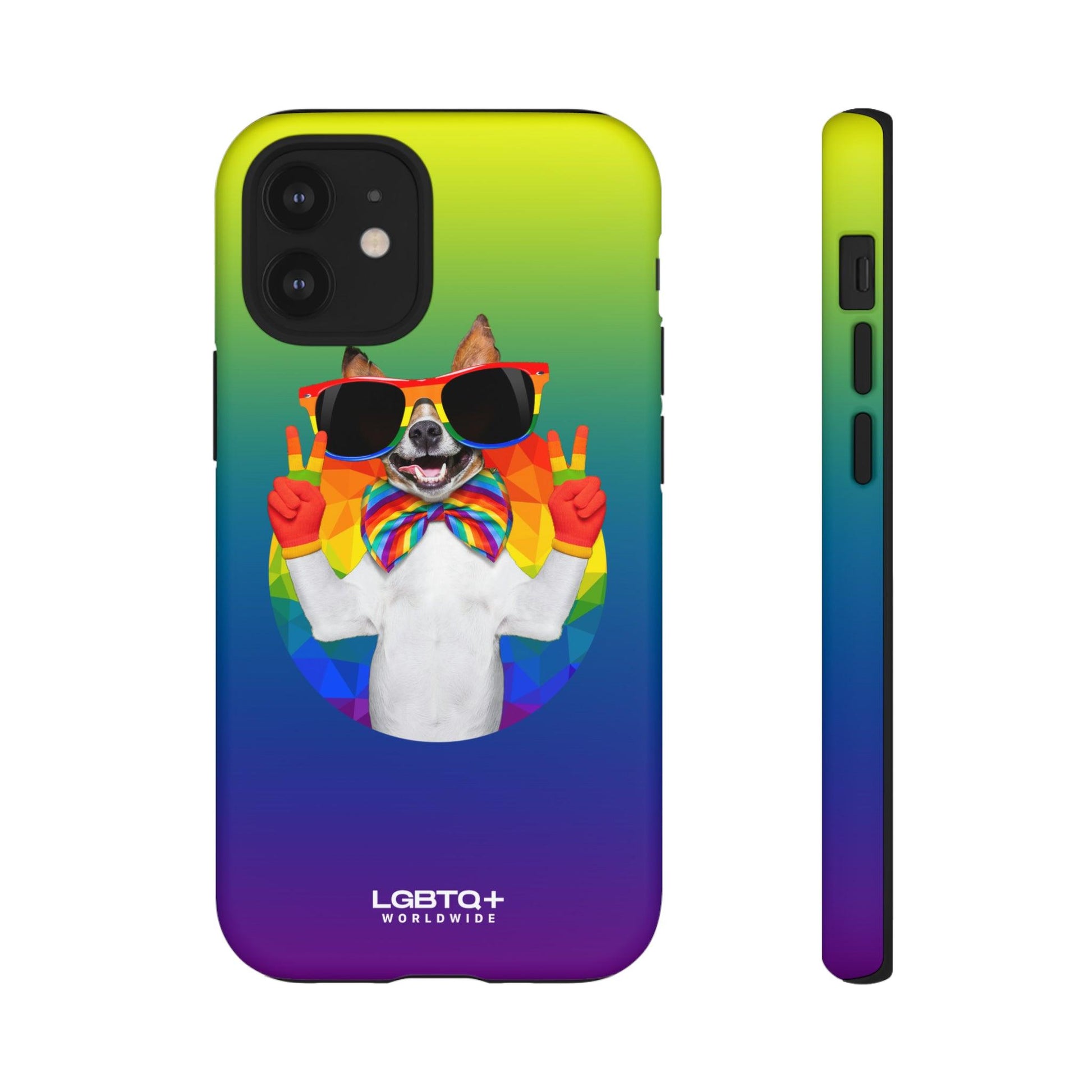 LGBTQWorldwide - ,,GLÜCKLICHER HUND" Doppelgehäuse Handyhülle Accessories, Glossy, iPhone Cases, Matte, Phone accessory, Phone Cases, Samsung Cases, Thermo, Valentine's Day Picks lgbtq Bekleidung Accessoires unisex Zubehör