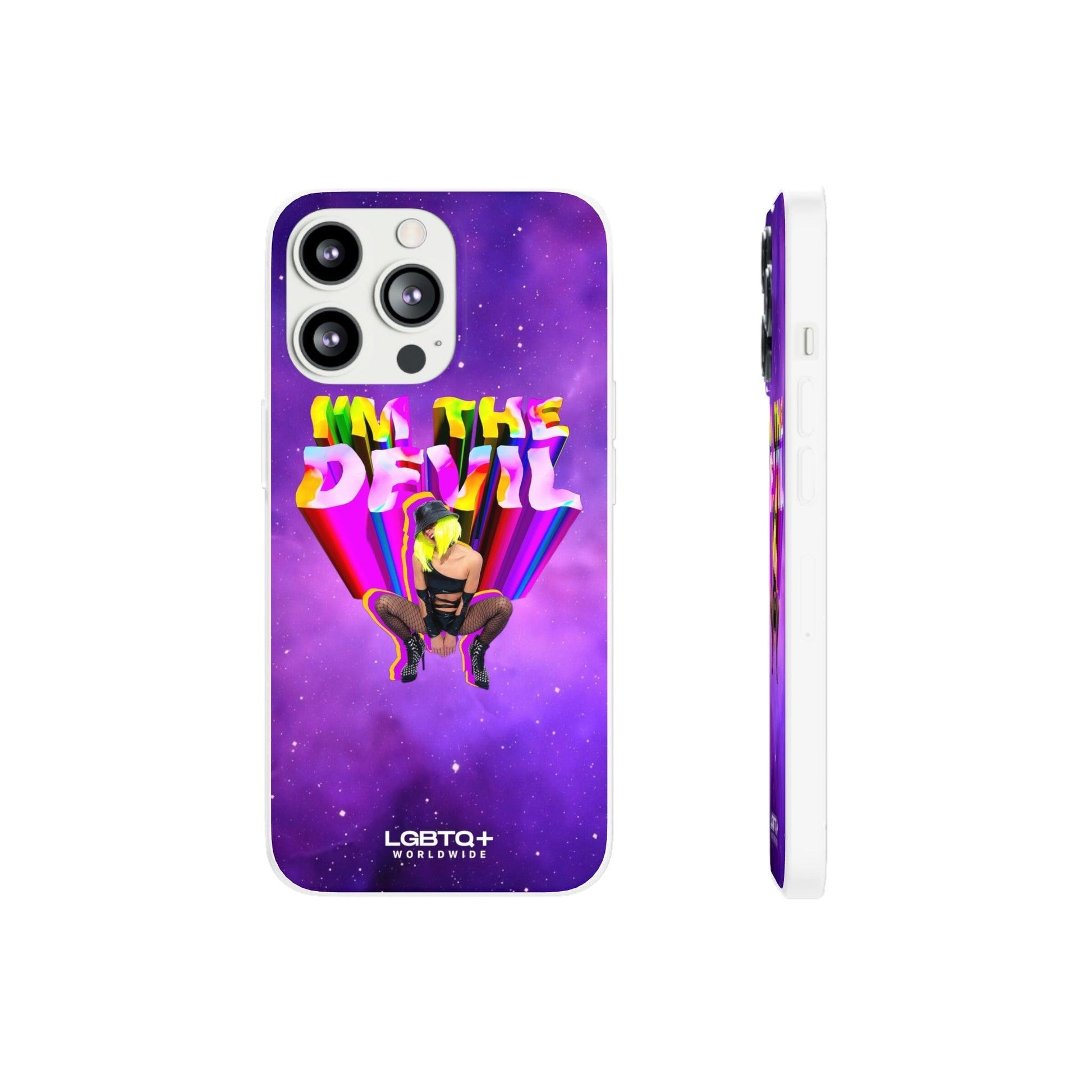 LGBTQWorldwide - ,,I AM THE DEVIL" Flexible Handyhülle Accessories, Case, iPhone, iPhone Cases, Phone accessory, Phone Cases, Samsung Cases, silikon, Valentine's Day promotion lgbtq Bekleidung Accessoires unisex Zubehör