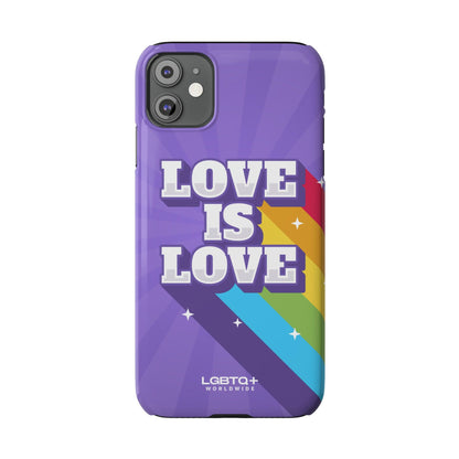 LGBTQWorldwide - ,,LOVE IS LOVE" Handyhülle Accessories, Back-to-School, card, Glossy, iPhone, iPhone Cases, Phone accessory, Phone Cases, Samsung Cases, Slim lgbtq Bekleidung Accessoires unisex Zubehör