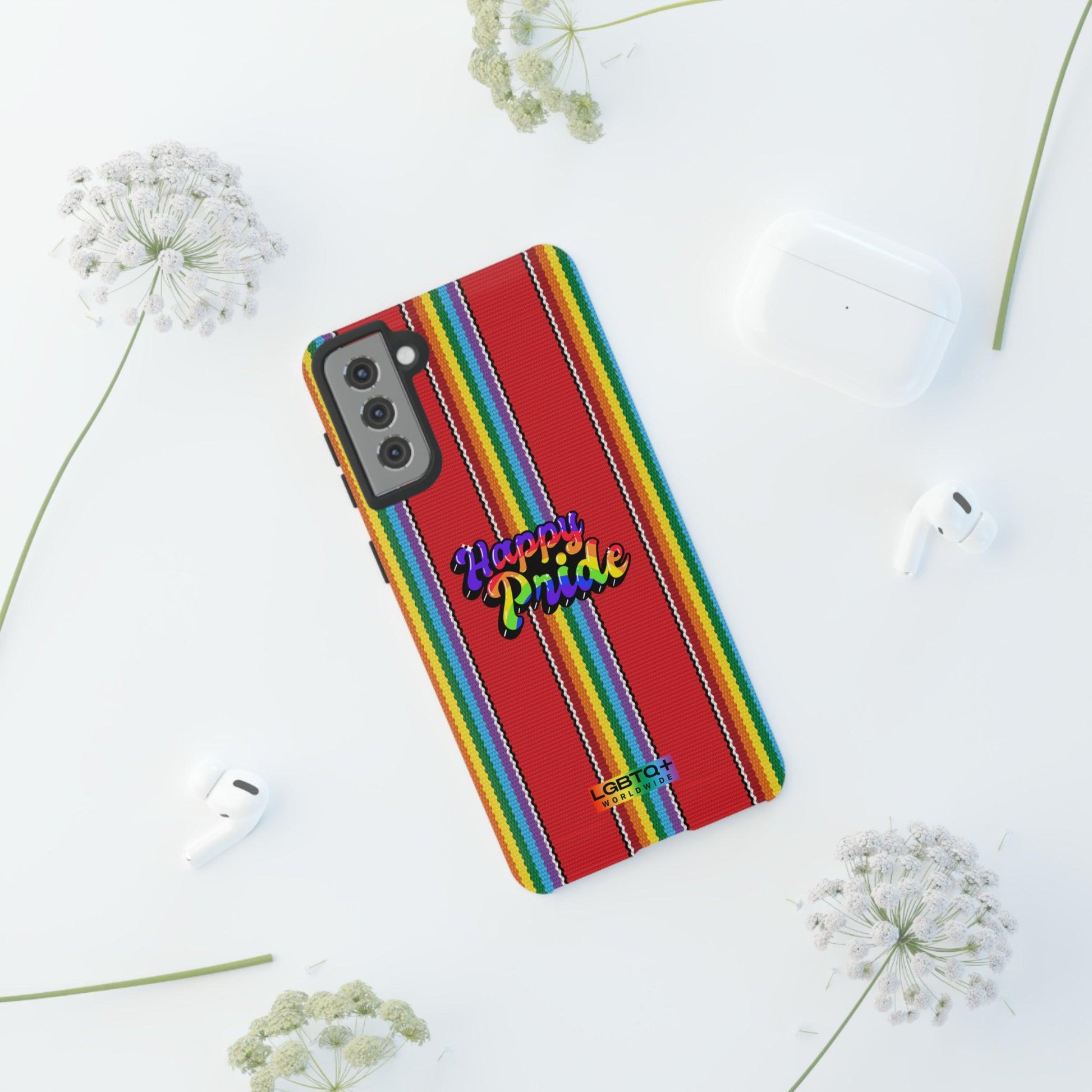 LGBTQWorldwide - ,,HAPPY PRIDE" Doppelgehäuse Handyhülle Accessories, Glossy, iPhone Cases, Matte, Phone accessory, Phone Cases, Samsung Cases, Thermo, Valentine's Day Picks lgbtq Bekleidung Accessoires unisex Zubehör