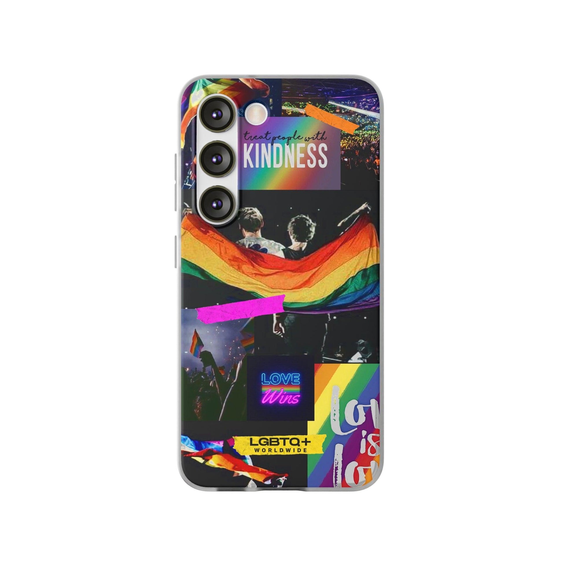 LGBTQWorldwide - ,,KINDNESS" Flexible Handyhülle Accessories, Case, iPhone, iPhone Cases, Phone accessory, Phone Cases, Samsung Cases, silikon, Valentine's Day promotion lgbtq Bekleidung Accessoires unisex Zubehör