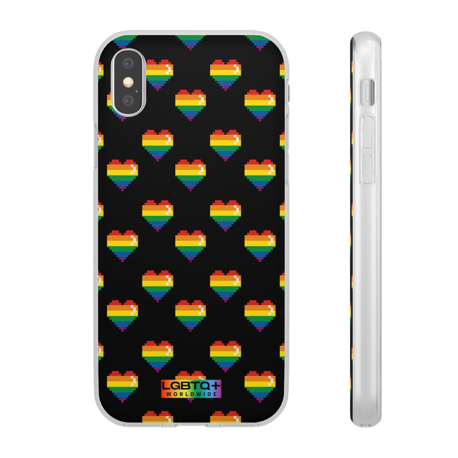 LGBTQWorldwide - ,,RETRO HERZ" Flexible Handyhülle Accessories, Case, iPhone, iPhone Cases, Phone accessory, Phone Cases, Samsung Cases, silikon, Valentine's Day promotion lgbtq Bekleidung Accessoires unisex Zubehör