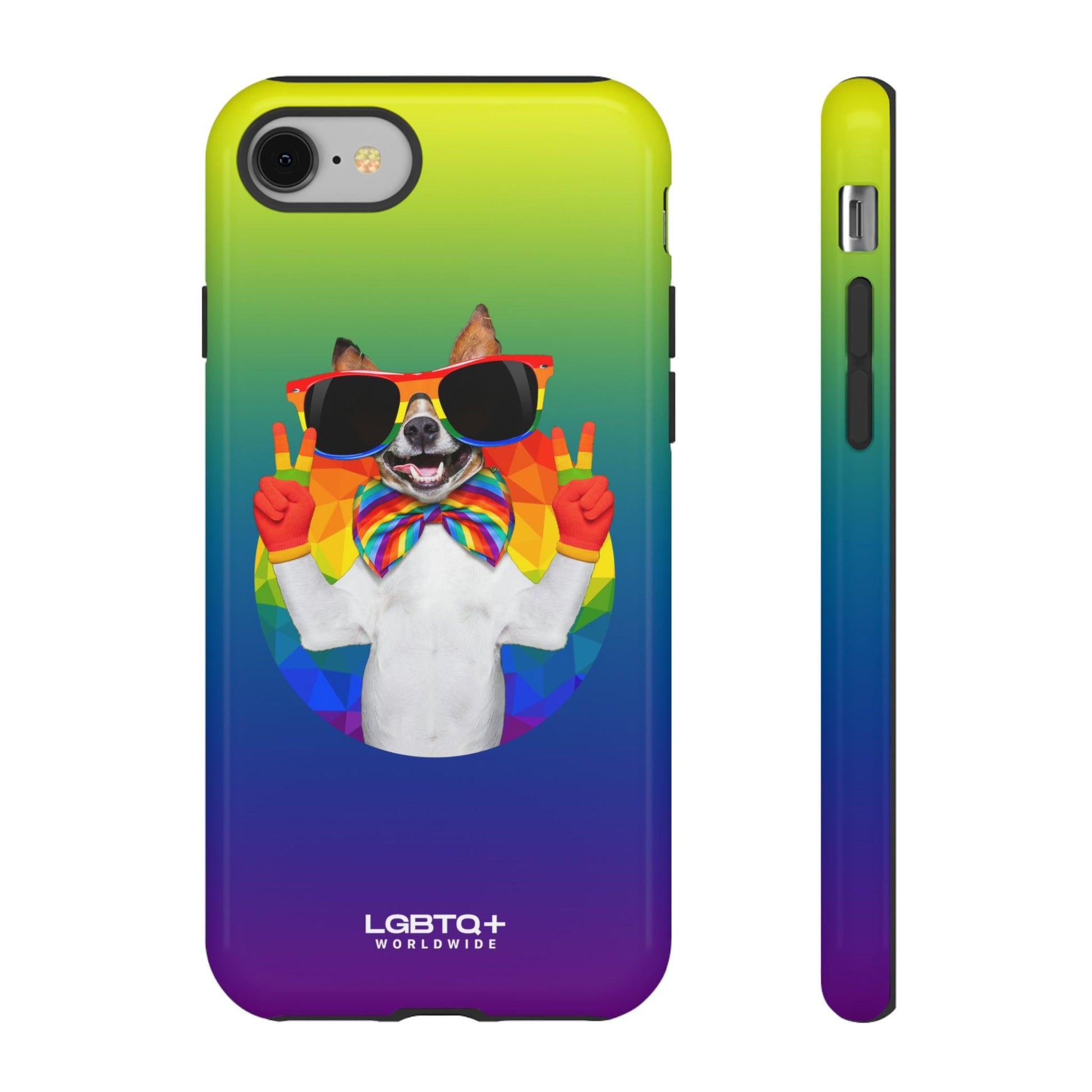 LGBTQWorldwide - ,,GLÜCKLICHER HUND" Doppelgehäuse Handyhülle Accessories, Glossy, iPhone Cases, Matte, Phone accessory, Phone Cases, Samsung Cases, Thermo, Valentine's Day Picks lgbtq Bekleidung Accessoires unisex Zubehör