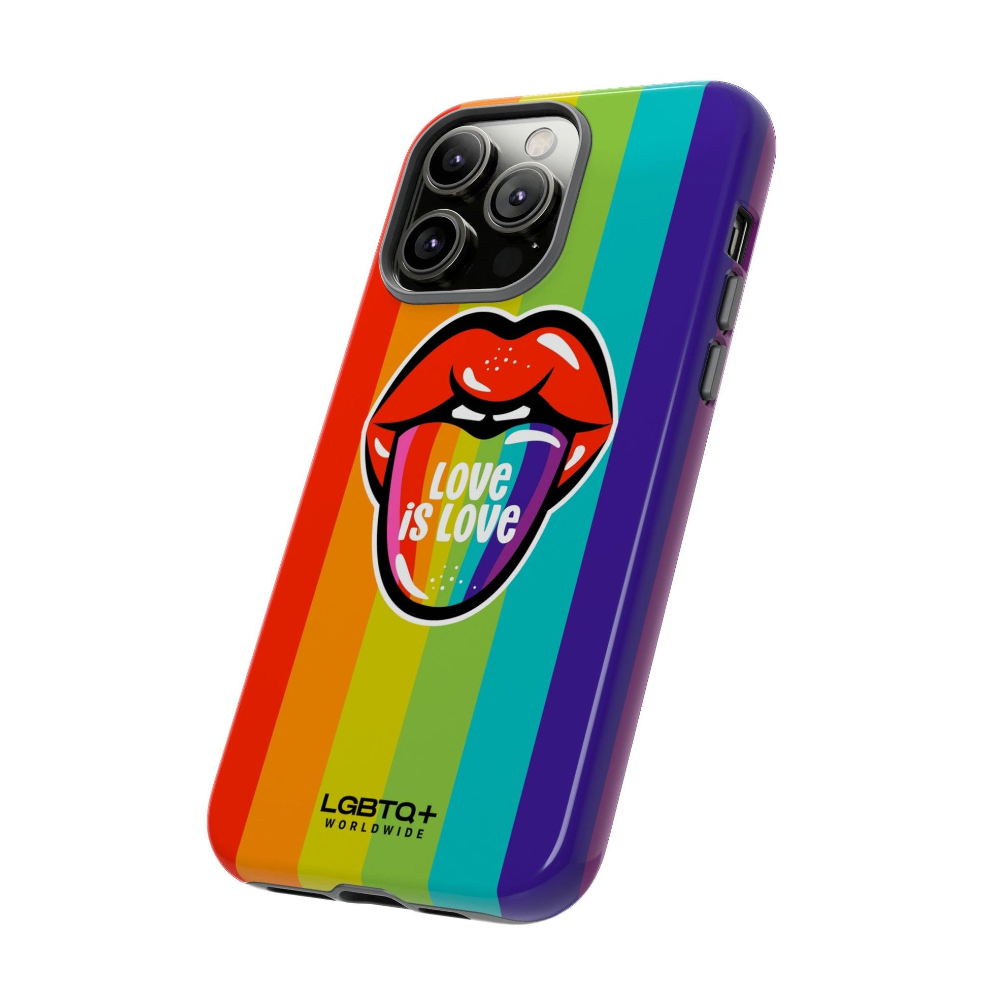 LGBTQWorldwide - ,,LIEBES ZUNGE" Doppelgehäuse Handyhülle Accessories, Glossy, iPhone Cases, Matte, Phone accessory, Phone Cases, Samsung Cases, Thermo, Valentine's Day Picks lgbtq Bekleidung Accessoires unisex Zubehör