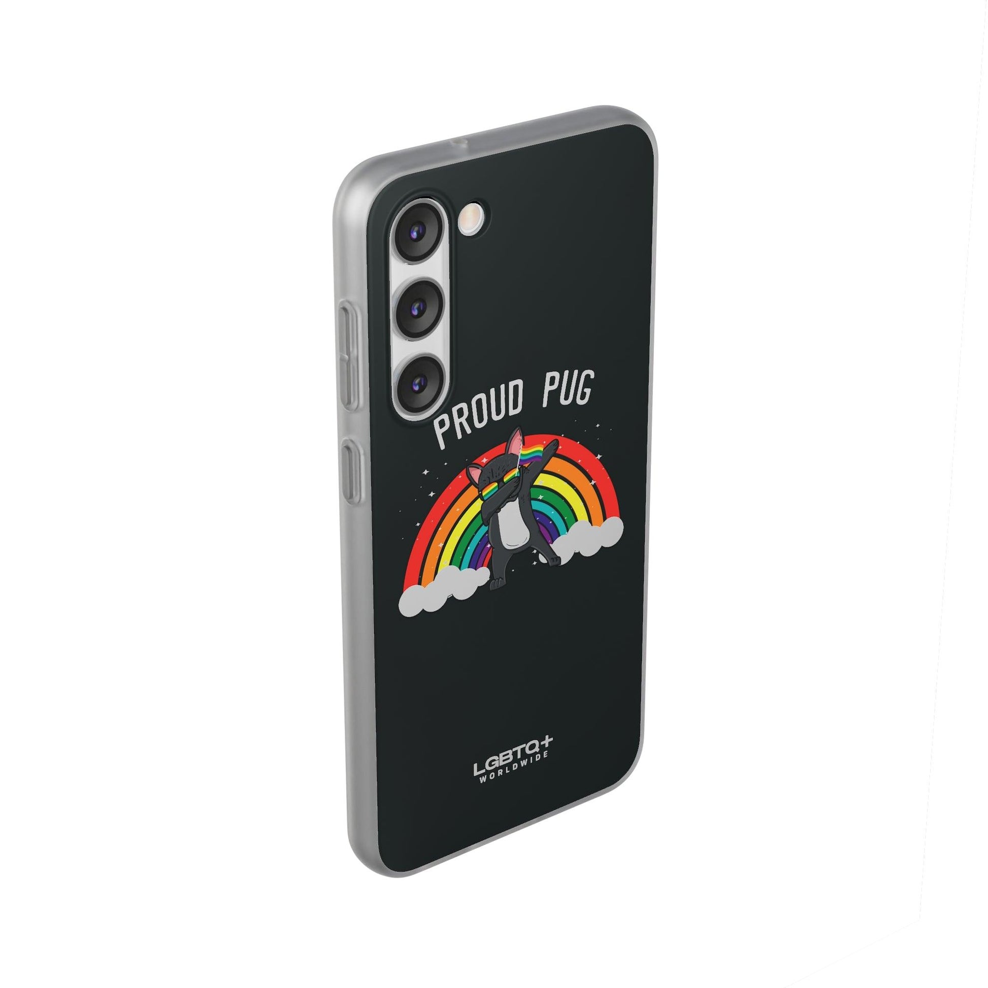 LGBTQWorldwide - ,,PROUD PUG" Flexible Handyhülle Accessories, Case, iPhone, iPhone Cases, Phone accessory, Phone Cases, Samsung Cases, silikon, Valentine's Day promotion lgbtq Bekleidung Accessoires unisex Zubehör