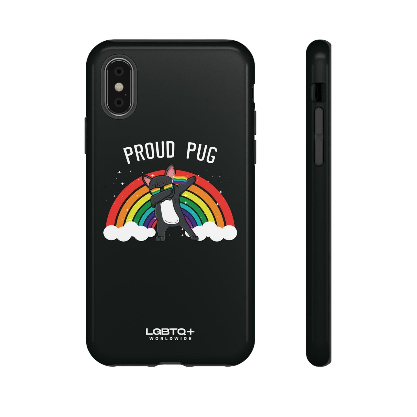 LGBTQWorldwide - ,,PROUD PUG" Doppelgehäuse Handyhülle Accessories, Glossy, iPhone Cases, Matte, Phone accessory, Phone Cases, Samsung Cases, Thermo, Valentine's Day Picks lgbtq Bekleidung Accessoires unisex Zubehör