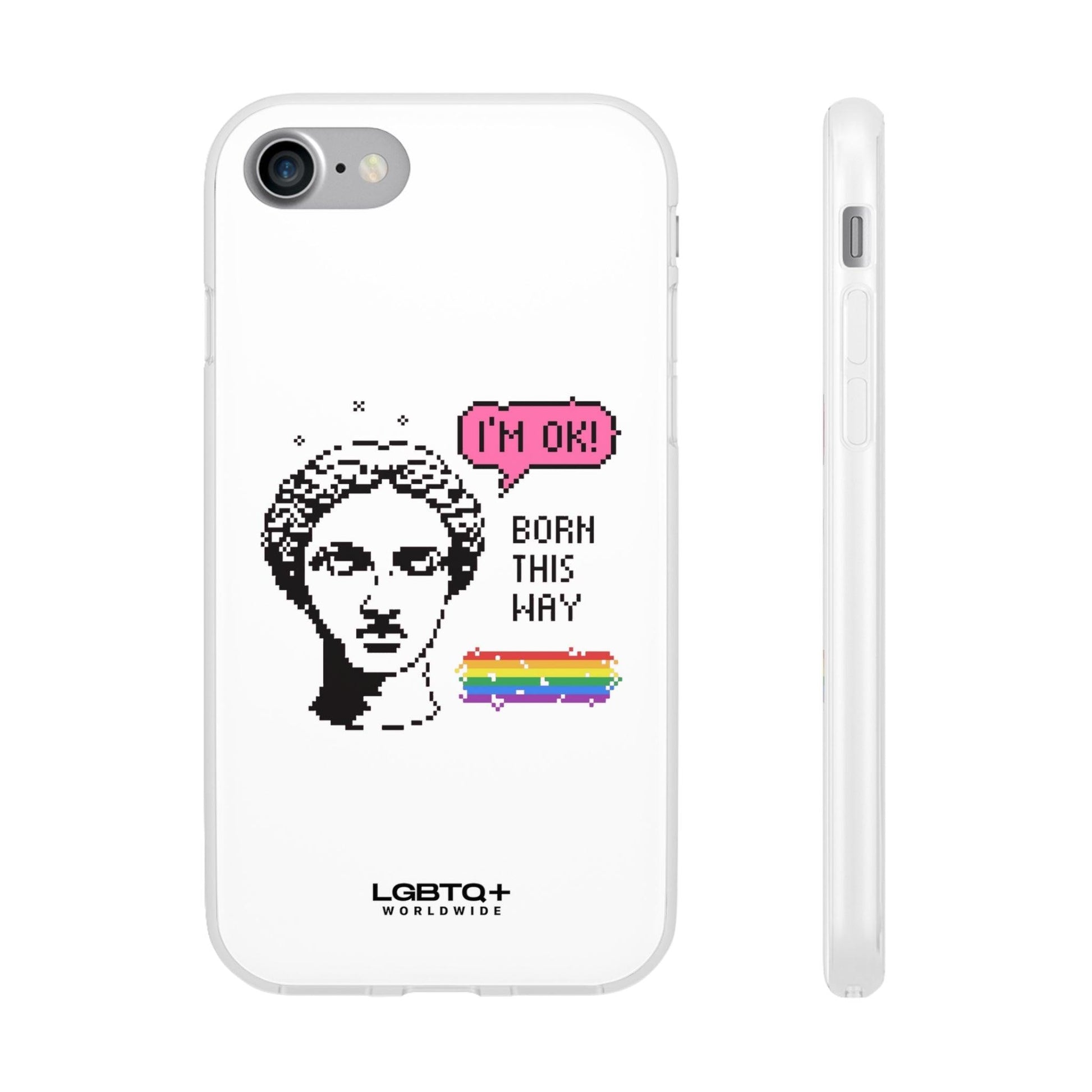 LGBTQWorldwide - ,,BORN THIS WAY" Flexible Handyhülle Accessories, Case, iPhone, iPhone Cases, Phone accessory, Phone Cases, Samsung Cases, silikon, Valentine's Day promotion lgbtq Bekleidung Accessoires unisex Zubehör