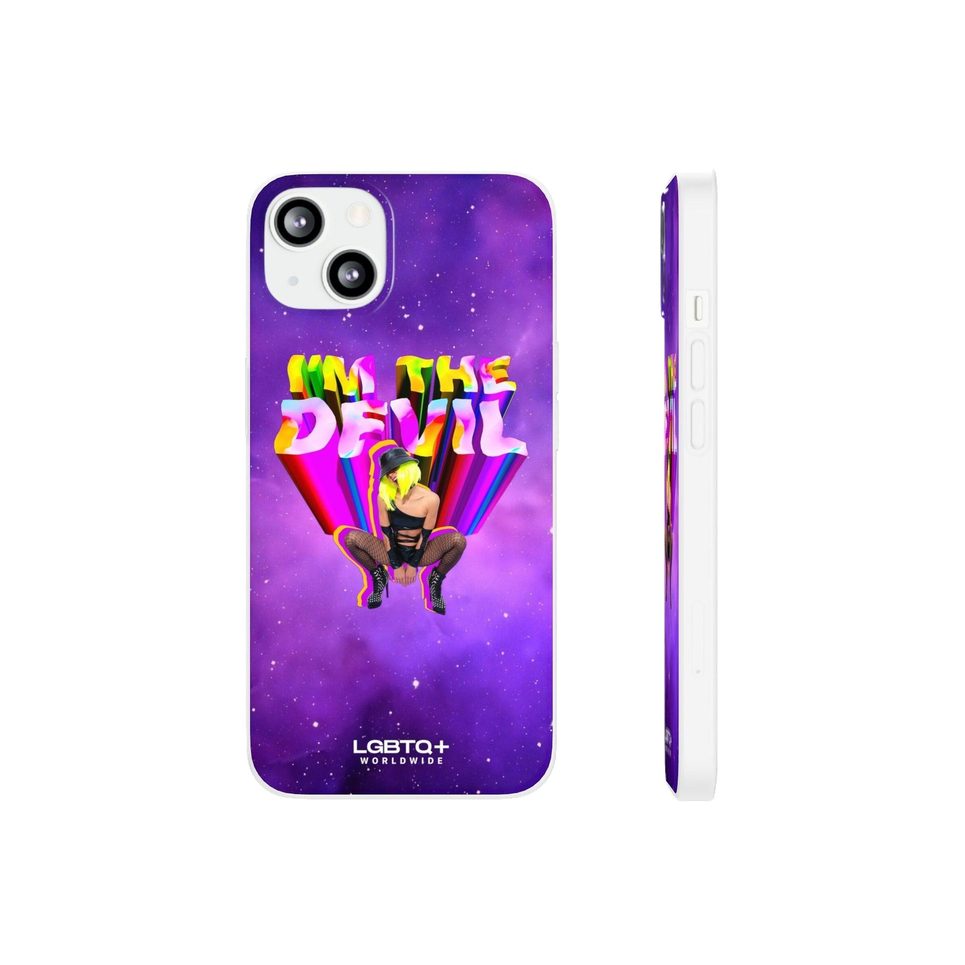 LGBTQWorldwide - ,,I AM THE DEVIL" Flexible Handyhülle Accessories, Case, iPhone, iPhone Cases, Phone accessory, Phone Cases, Samsung Cases, silikon, Valentine's Day promotion lgbtq Bekleidung Accessoires unisex Zubehör