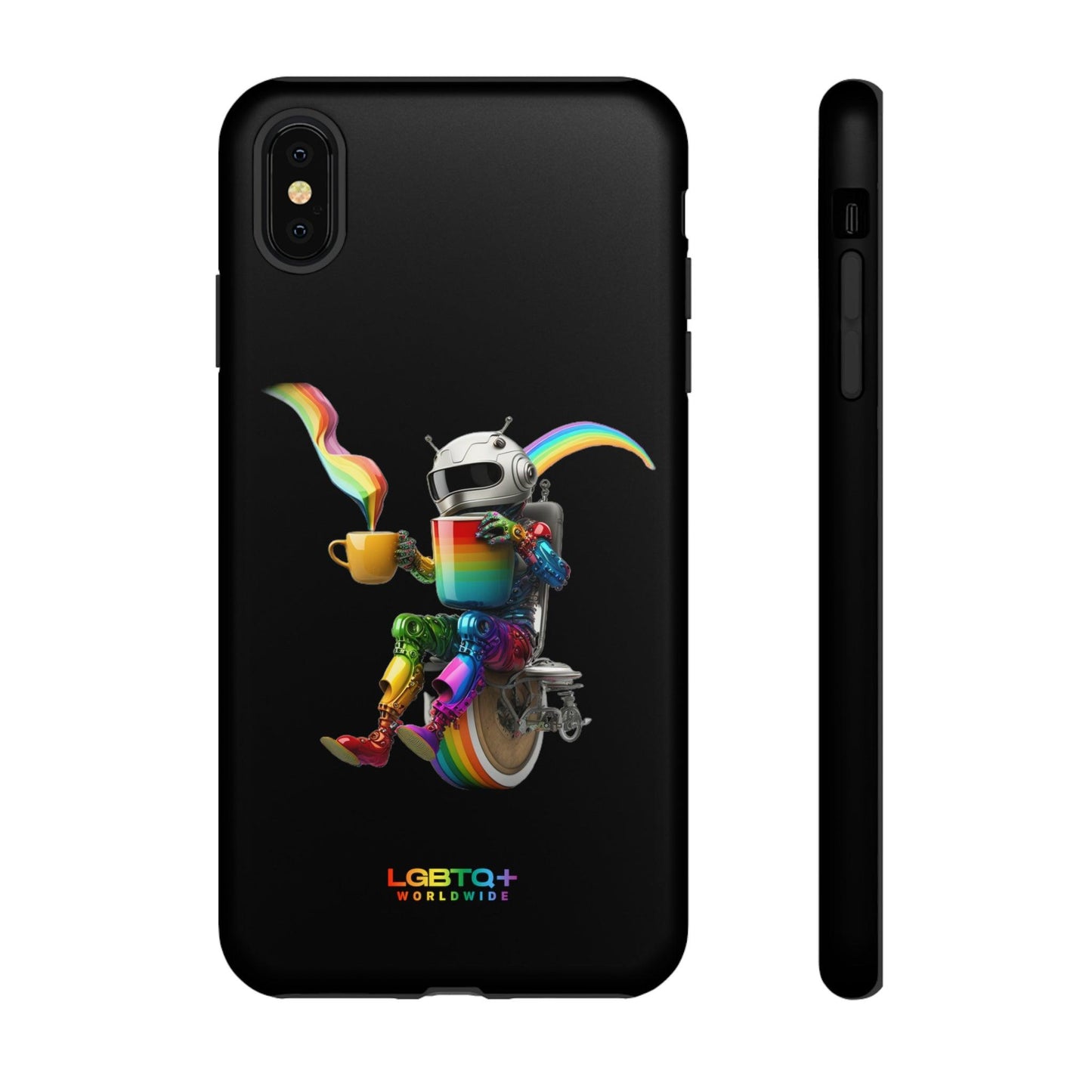 LGBTQWorldwide - ,,LUSTIGER ROBOTER" Doppelgehäuse Handyhülle Accessories, Glossy, iPhone Cases, Matte, Phone accessory, Phone Cases, Samsung Cases, tough, Valentine's Day Picks lgbtq Bekleidung Accessoires unisex Zubehör