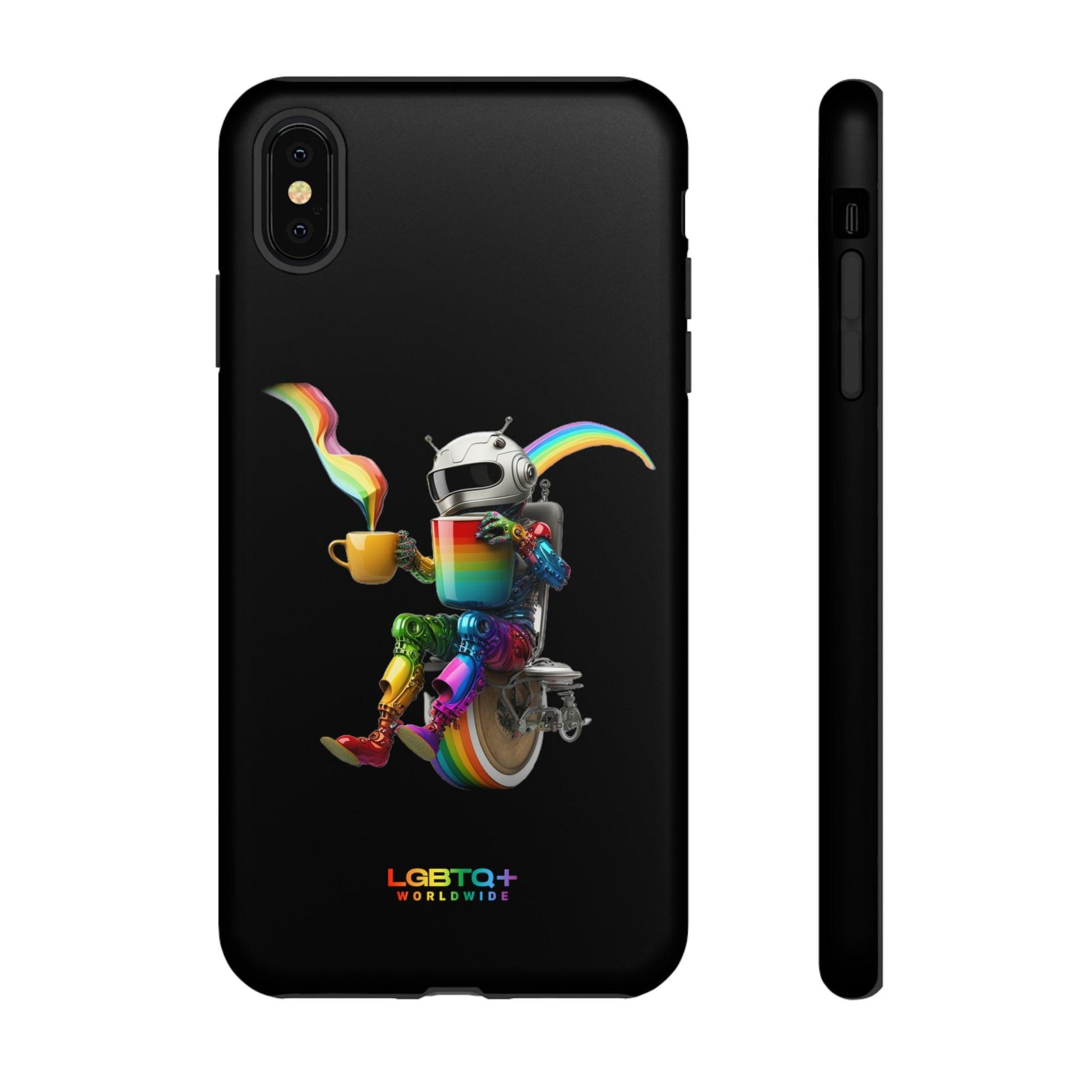 LGBTQWorldwide - ,,LUSTIGER ROBOTER" Doppelgehäuse Handyhülle Accessories, Glossy, iPhone Cases, Matte, Phone accessory, Phone Cases, Samsung Cases, tough, Valentine's Day Picks lgbtq Bekleidung Accessoires unisex Zubehör