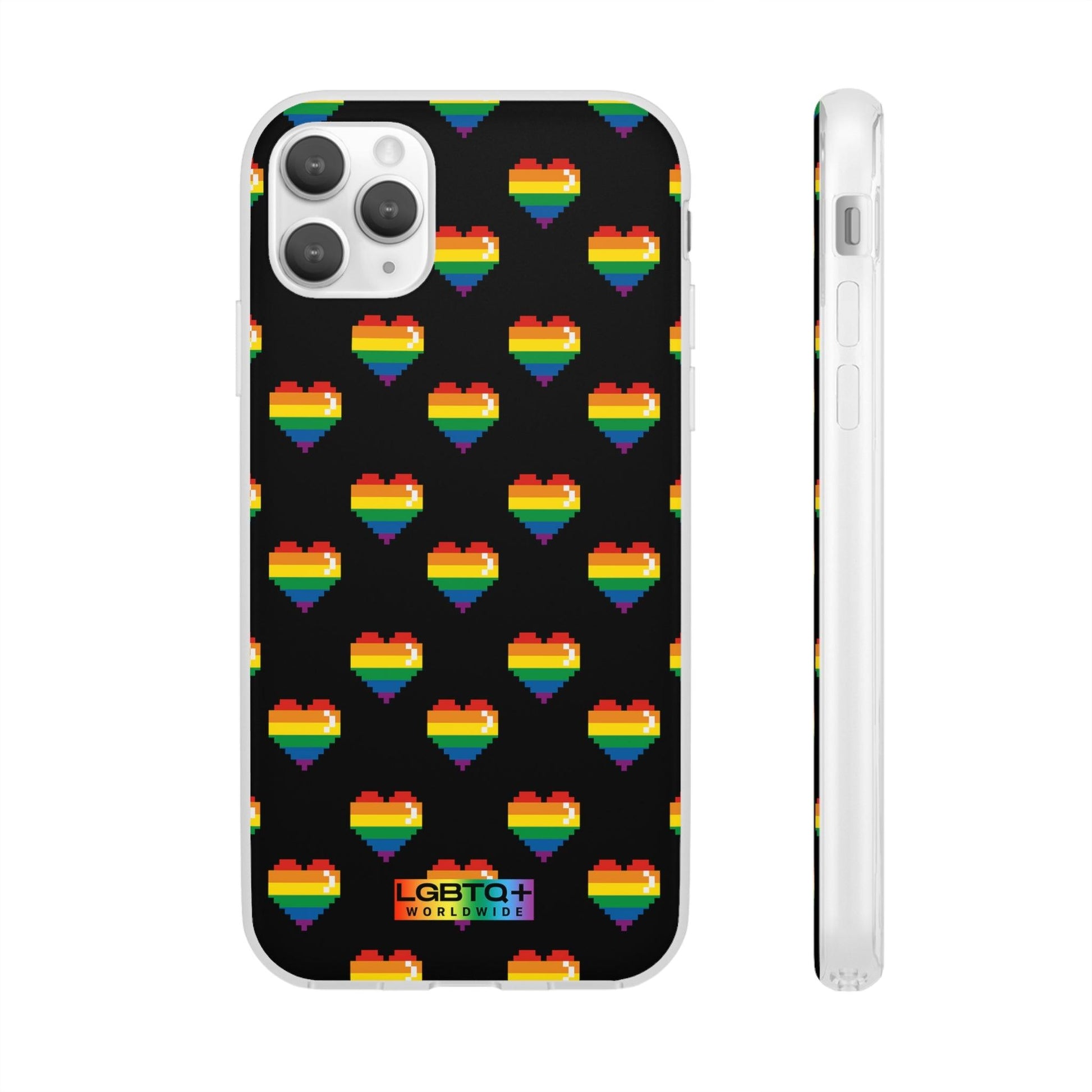 LGBTQWorldwide - ,,RETRO HERZ" Flexible Handyhülle Accessories, Case, iPhone, iPhone Cases, Phone accessory, Phone Cases, Samsung Cases, silikon, Valentine's Day promotion lgbtq Bekleidung Accessoires unisex Zubehör