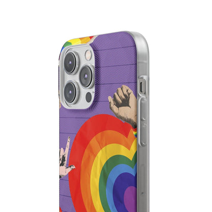 LGBTQWorldwide - ,,REGENBOGEN HERZ" Flexible Handyhülle Accessories, Case, iPhone, iPhone Cases, Phone accessory, Phone Cases, Samsung Cases, silikon, Valentine's Day promotion lgbtq Bekleidung Accessoires unisex Zubehör