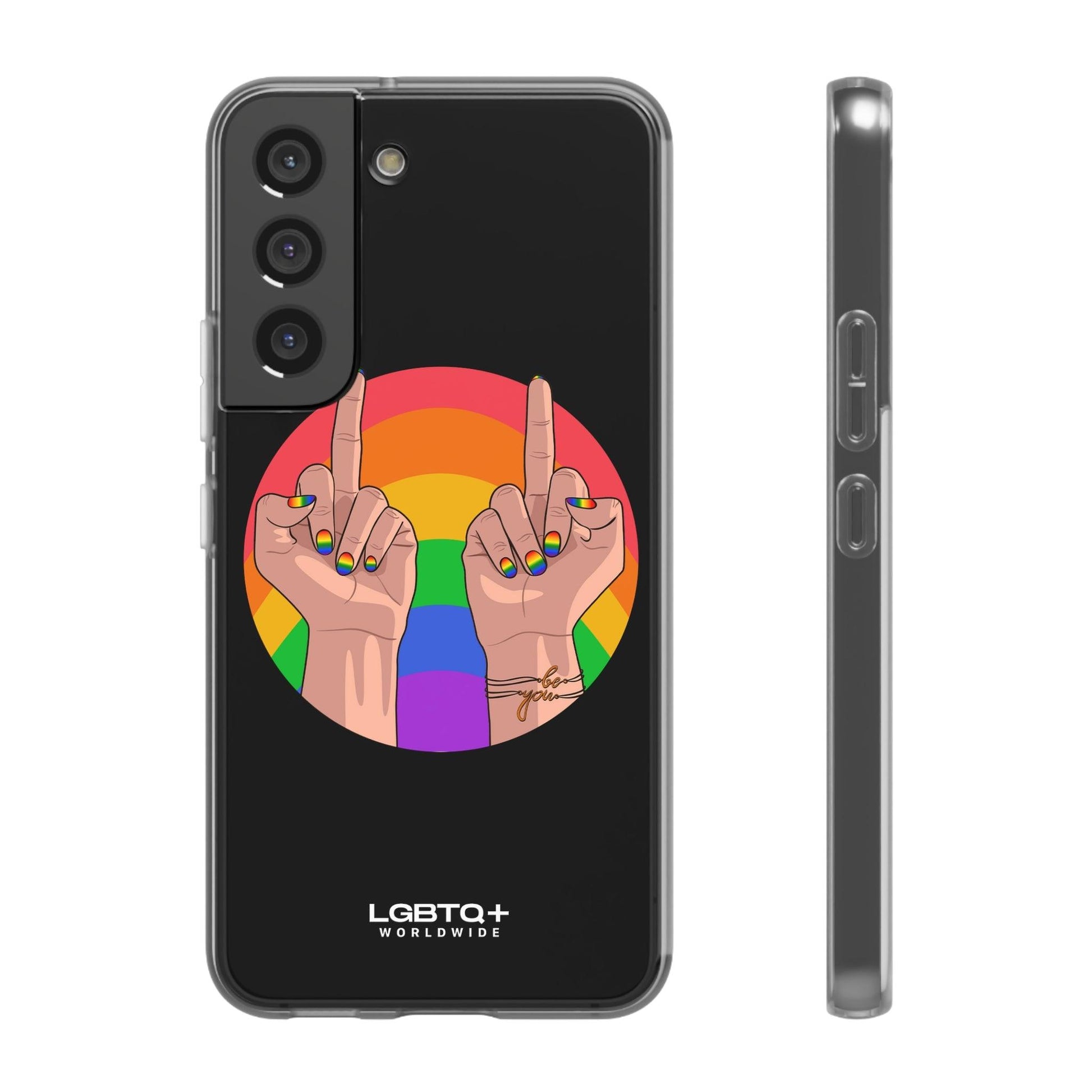 LGBTQWorldwide - ,,GIVE A FUCK" Flexible Handyhülle Accessories, Case, iPhone, iPhone Cases, Phone accessory, Phone Cases, Samsung Cases, silikon, Valentine's Day promotion lgbtq Bekleidung Accessoires unisex Zubehör