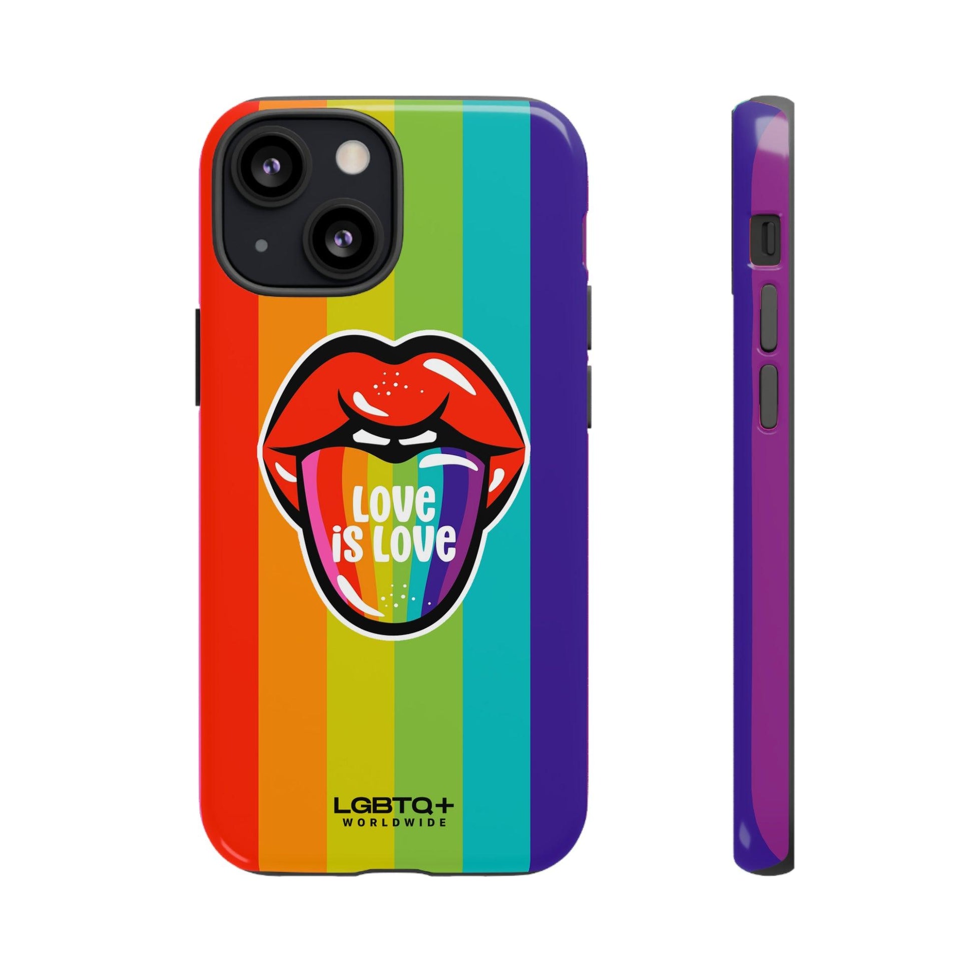 LGBTQWorldwide - ,,LIEBES ZUNGE" Doppelgehäuse Handyhülle Accessories, Glossy, iPhone Cases, Matte, Phone accessory, Phone Cases, Samsung Cases, Thermo, Valentine's Day Picks lgbtq Bekleidung Accessoires unisex Zubehör