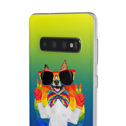 LGBTQWorldwide - ,,GLÜCKLICHER HUND" Flexible Handyhülle Accessories, Case, iPhone, iPhone Cases, Phone accessory, Phone Cases, Samsung Cases, silikon, Valentine's Day promotion lgbtq Bekleidung Accessoires unisex Zubehör