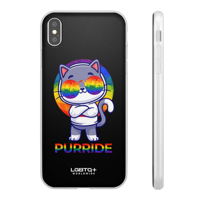 LGBTQWorldwide - ,,PURRIDE" Flexible Handyhülle Accessories, Case, iPhone, iPhone Cases, Phone accessory, Phone Cases, Samsung Cases, silikon, Valentine's Day promotion lgbtq Bekleidung Accessoires unisex Zubehör