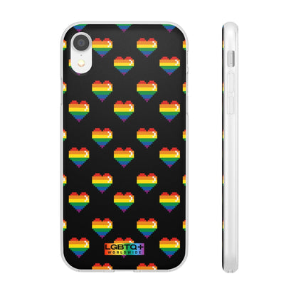 LGBTQWorldwide - ,,RETRO HERZ" Flexible Handyhülle Accessories, Case, iPhone, iPhone Cases, Phone accessory, Phone Cases, Samsung Cases, silikon, Valentine's Day promotion lgbtq Bekleidung Accessoires unisex Zubehör