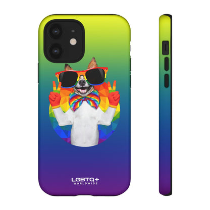 LGBTQWorldwide - ,,GLÜCKLICHER HUND" Doppelgehäuse Handyhülle Accessories, Glossy, iPhone Cases, Matte, Phone accessory, Phone Cases, Samsung Cases, Thermo, Valentine's Day Picks lgbtq Bekleidung Accessoires unisex Zubehör