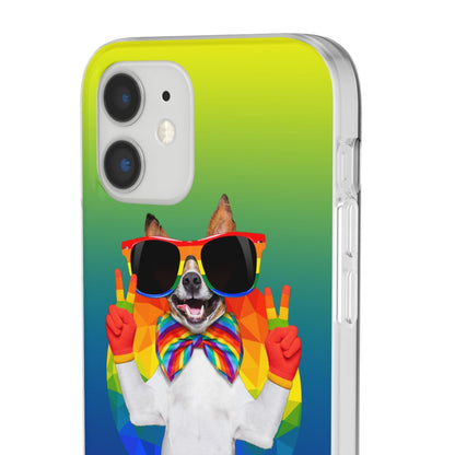 LGBTQWorldwide - ,,GLÜCKLICHER HUND" Flexible Handyhülle Accessories, Case, iPhone, iPhone Cases, Phone accessory, Phone Cases, Samsung Cases, silikon, Valentine's Day promotion lgbtq Bekleidung Accessoires unisex Zubehör