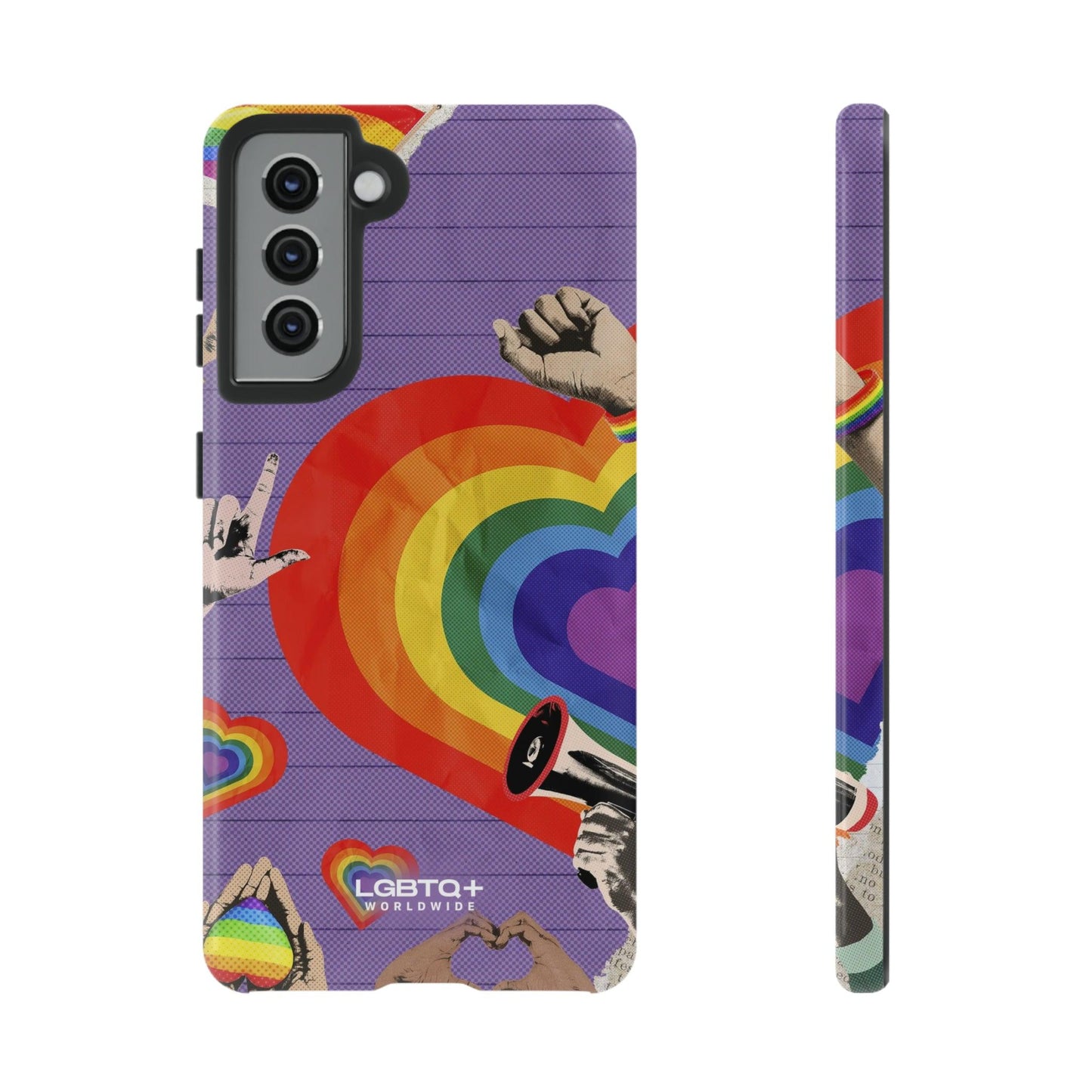 LGBTQWorldwide - ,,REGENBOGEN HERZ" Doppelgehäuse Handyhülle Accessories, Glossy, iPhone Cases, Matte, Phone accessory, Phone Cases, Samsung Cases, Thermo, Valentine's Day Picks lgbtq Bekleidung Accessoires unisex Zubehör