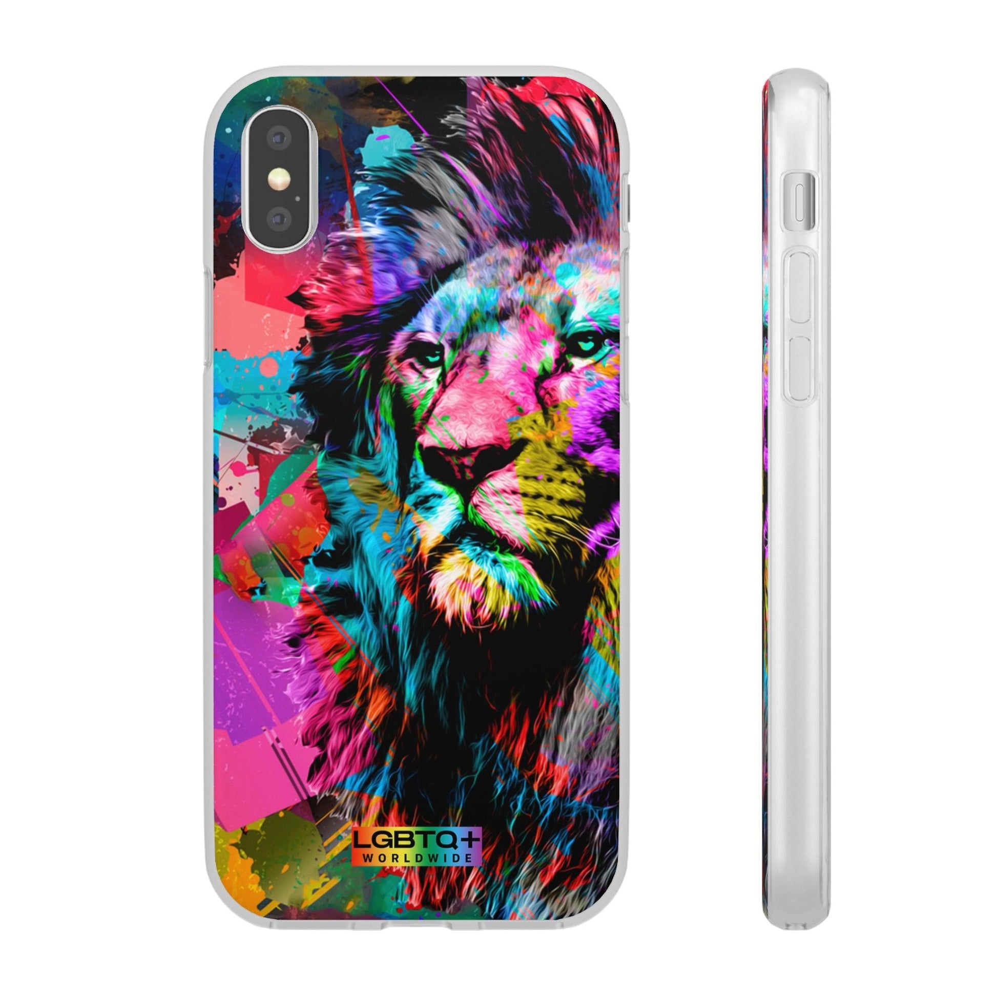 LGBTQWorldwide - ,,STARKER LÖWE" Flexible Handyhülle Accessories, Case, iPhone, iPhone Cases, Phone accessory, Phone Cases, Samsung Cases, silikon, Valentine's Day promotion lgbtq Bekleidung Accessoires unisex Zubehör