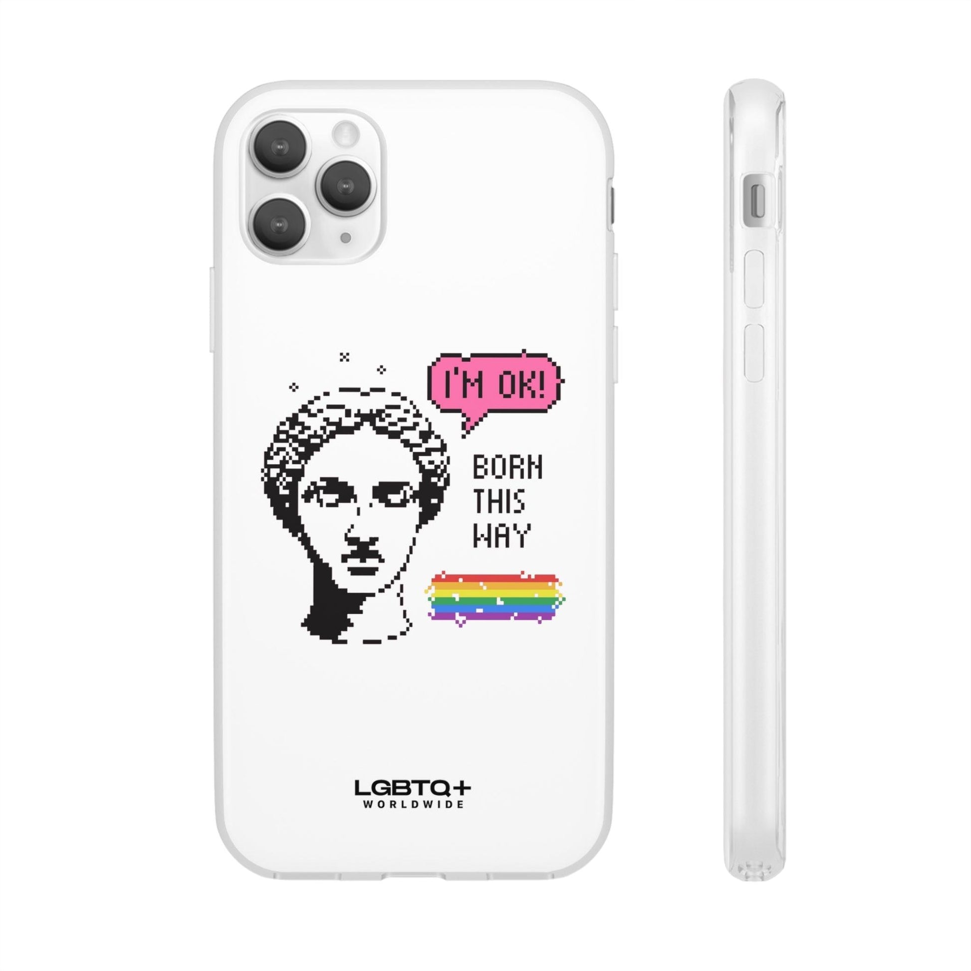 LGBTQWorldwide - ,,BORN THIS WAY" Flexible Handyhülle Accessories, Case, iPhone, iPhone Cases, Phone accessory, Phone Cases, Samsung Cases, silikon, Valentine's Day promotion lgbtq Bekleidung Accessoires unisex Zubehör