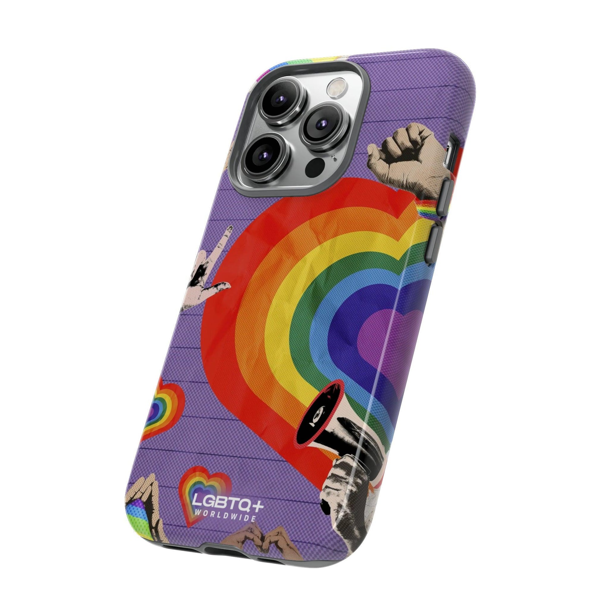 LGBTQWorldwide - ,,REGENBOGEN HERZ" Doppelgehäuse Handyhülle Accessories, Glossy, iPhone Cases, Matte, Phone accessory, Phone Cases, Samsung Cases, Thermo, Valentine's Day Picks lgbtq Bekleidung Accessoires unisex Zubehör