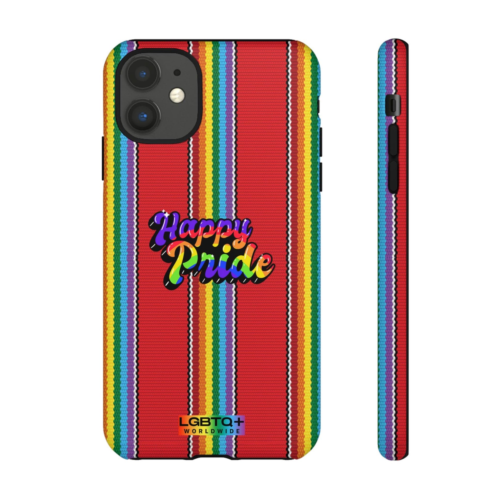 LGBTQWorldwide - ,,HAPPY PRIDE" Doppelgehäuse Handyhülle Accessories, Glossy, iPhone Cases, Matte, Phone accessory, Phone Cases, Samsung Cases, Thermo, Valentine's Day Picks lgbtq Bekleidung Accessoires unisex Zubehör