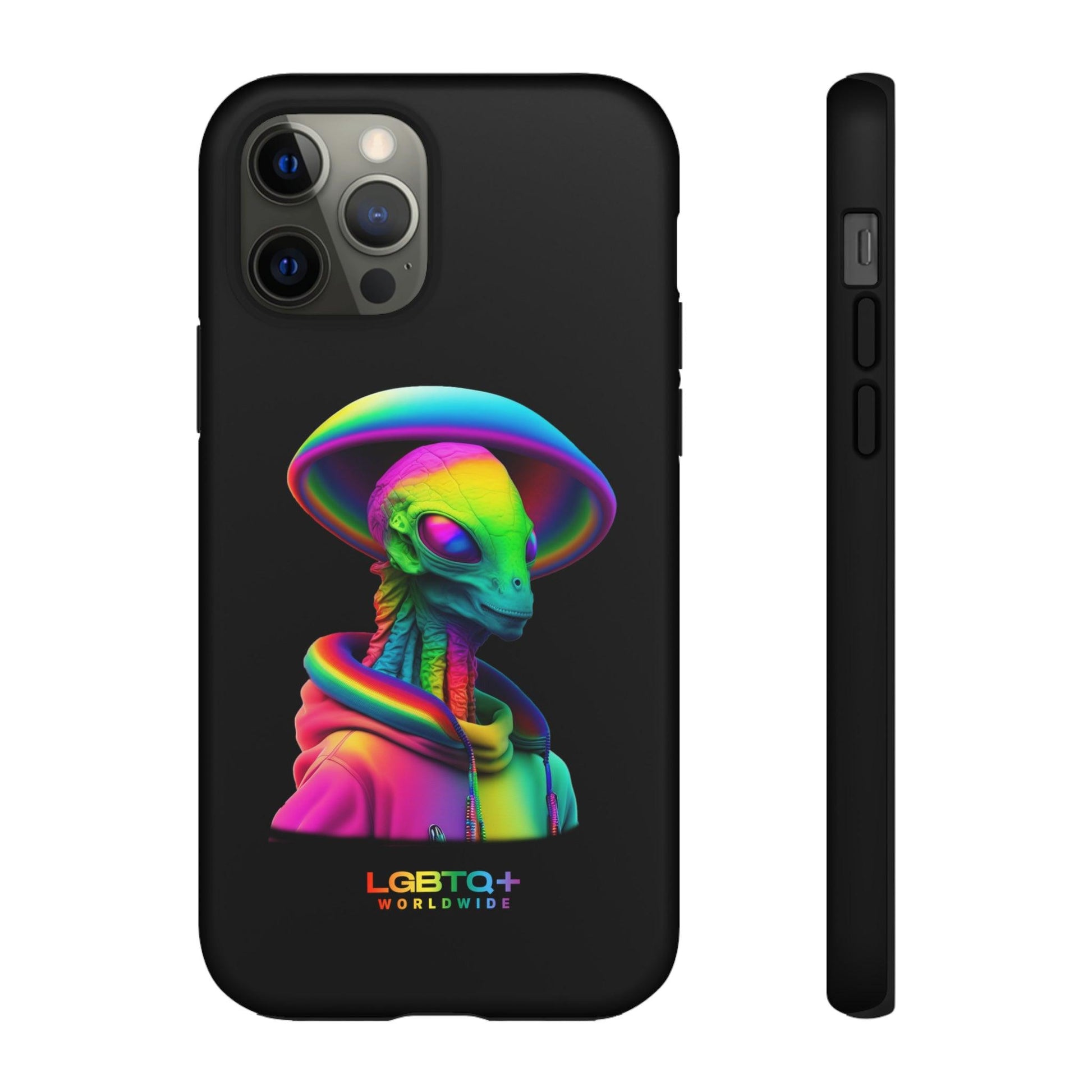 LGBTQWorldwide - ,,GLÜCKLICHES ALIEN" Doppelgehäuse Handyhülle Accessories, Glossy, iPhone Cases, Matte, Phone accessory, Phone Cases, Samsung Cases, tough, Valentine's Day Picks lgbtq Bekleidung Accessoires unisex Zubehör