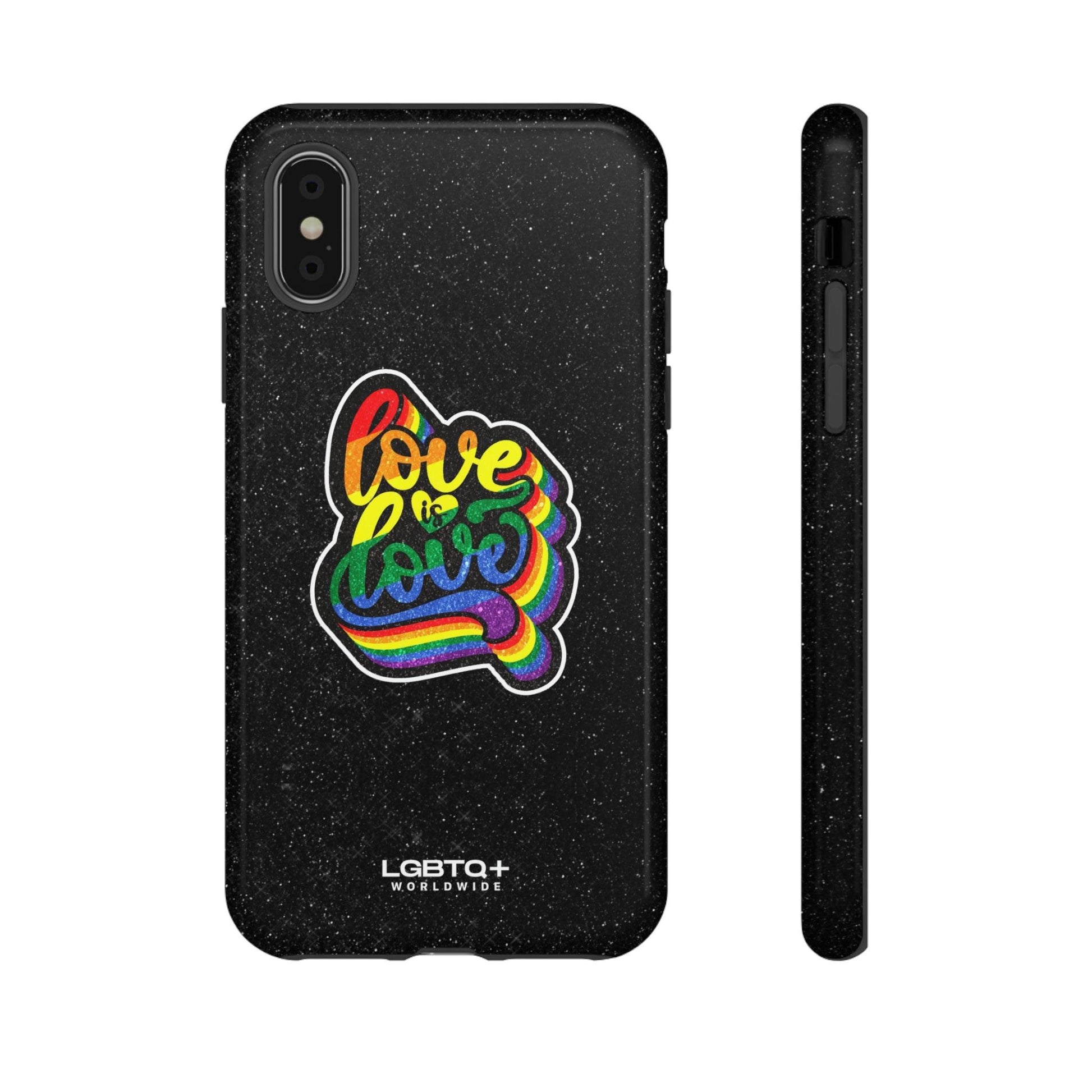 LGBTQWorldwide - ,,LOVE IS LOVE" Doppelgehäuse Handyhülle Accessories, Glossy, iPhone Cases, Matte, Phone accessory, Phone Cases, Samsung Cases, Thermo, Valentine's Day Picks lgbtq Bekleidung Accessoires unisex Zubehör