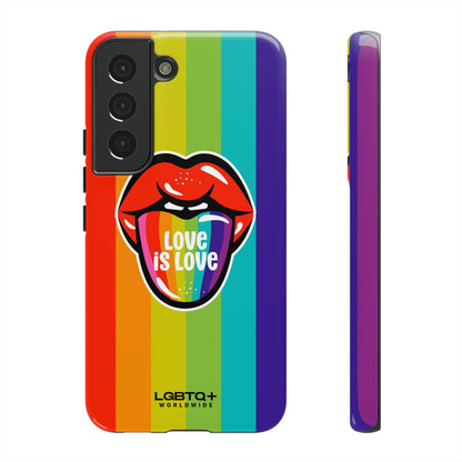 LGBTQWorldwide - ,,LIEBES ZUNGE" Doppelgehäuse Handyhülle Accessories, Glossy, iPhone Cases, Matte, Phone accessory, Phone Cases, Samsung Cases, Thermo, Valentine's Day Picks lgbtq Bekleidung Accessoires unisex Zubehör